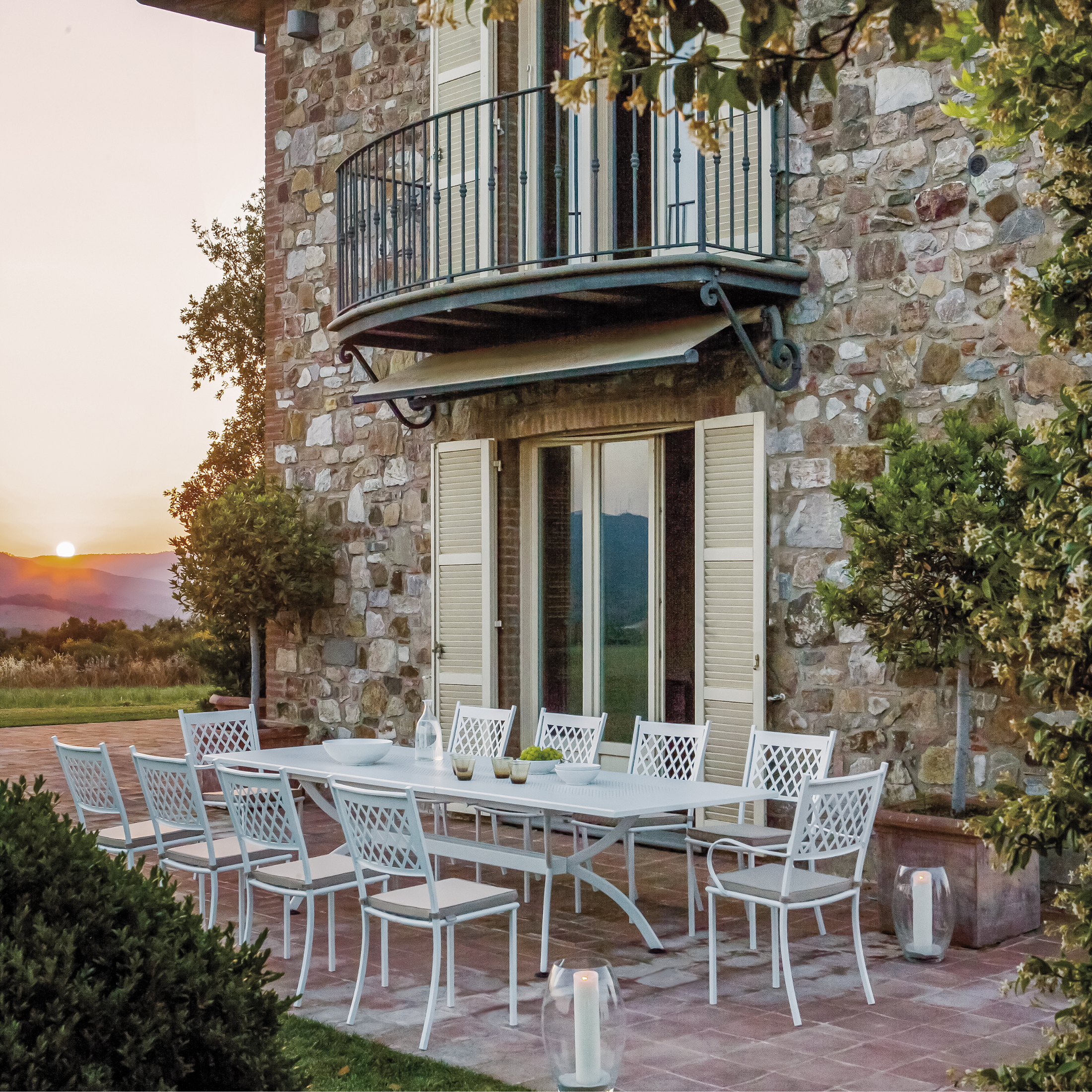 Set di sedie in metallo verniciato "Summertime" da giardino impilabili cm 53x57 95h