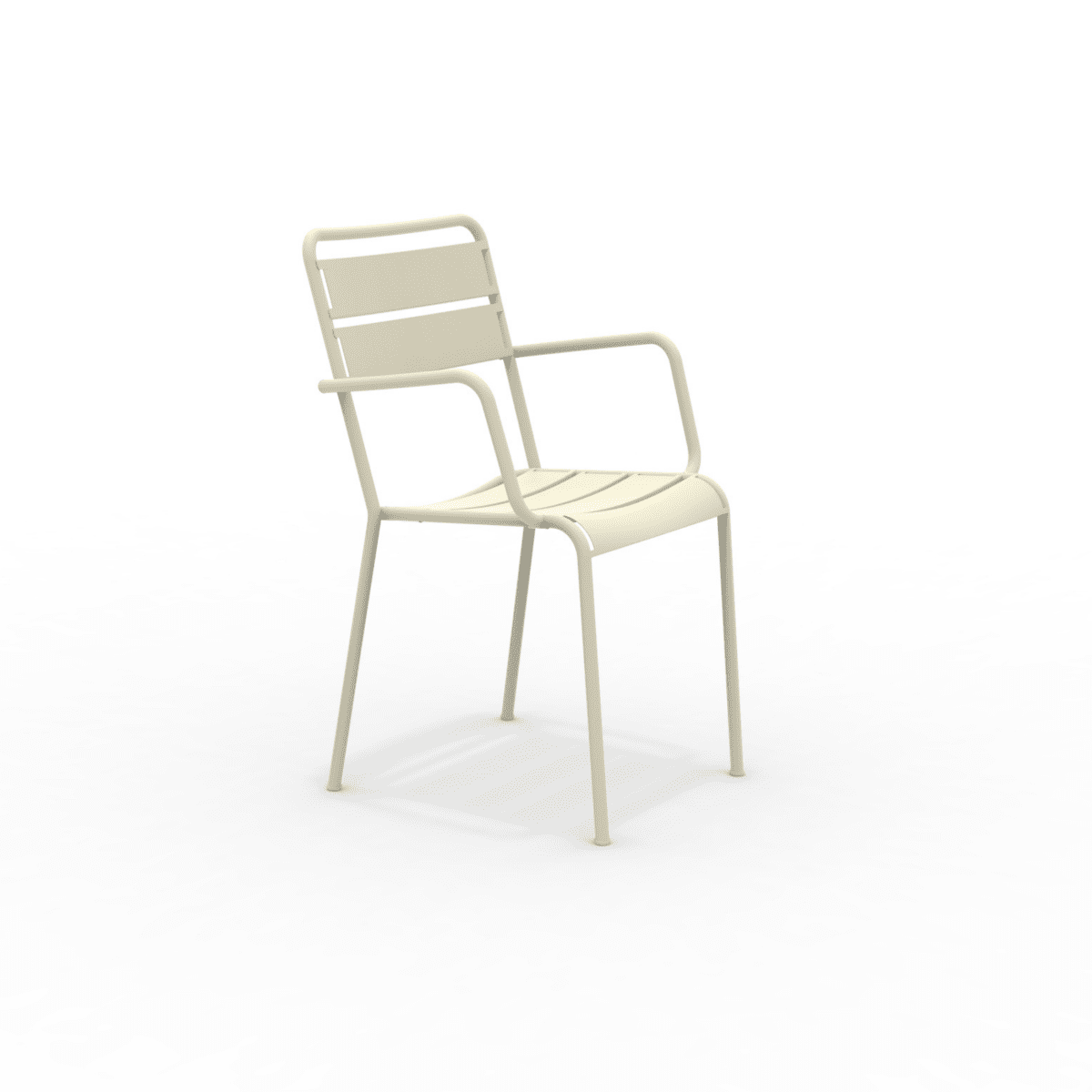 Set di sedie con braccioli da giardino in metallo "Twist" moderne ed impilabili cm 55x57 87h - MondoViro