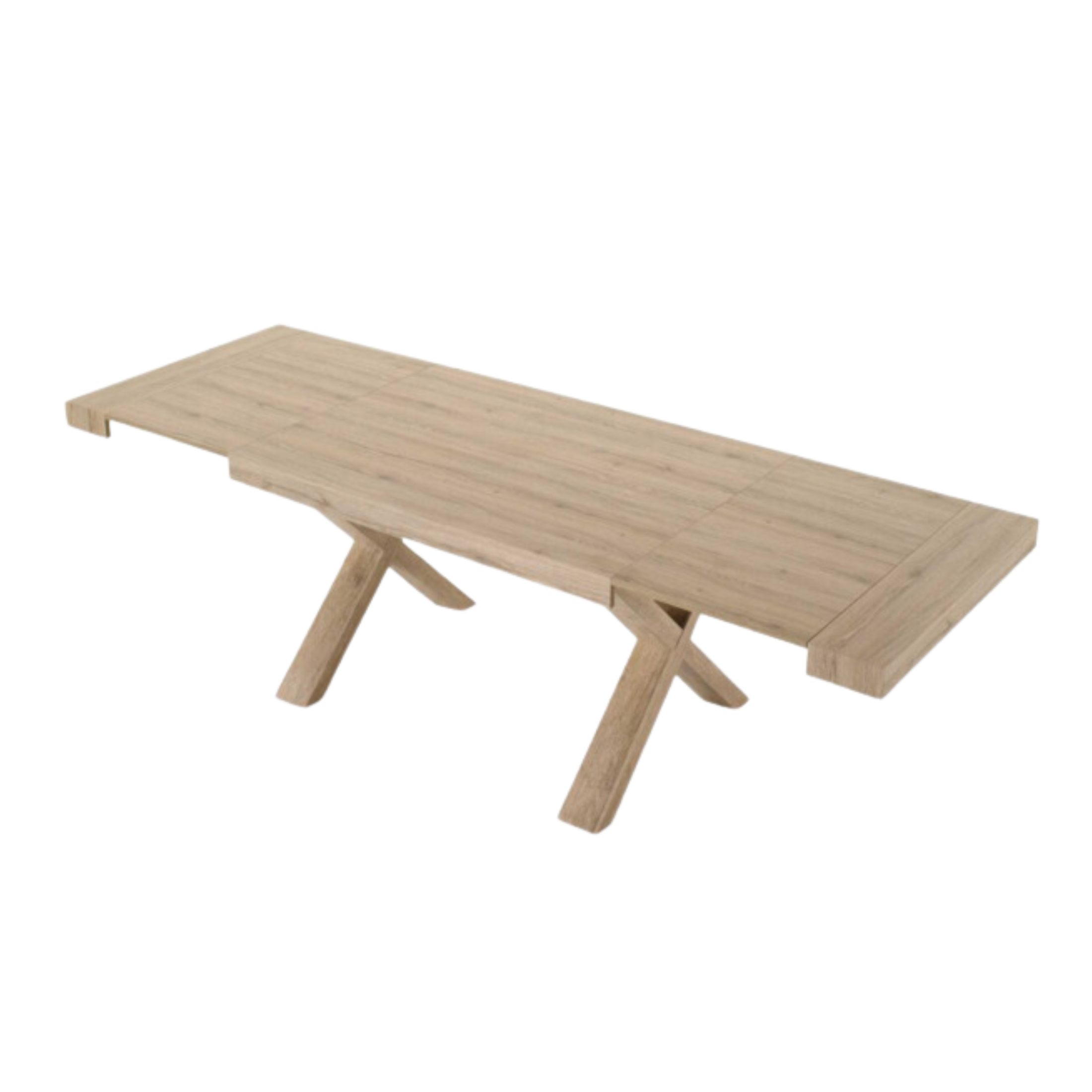 Tavolo allungabile da pranzo "Barton" con allunghe in laminato effetto legno cm 160/260x90 76h