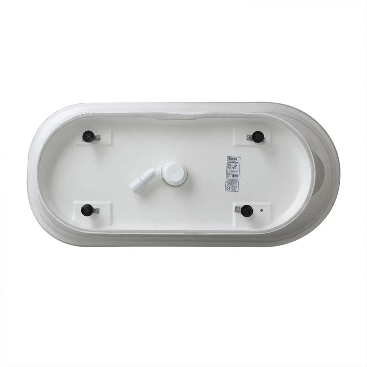 Vasca da bagno autoportante "Alma" in marmo ricomposto bianco cm 159,5x73 80,5h - MondoViro