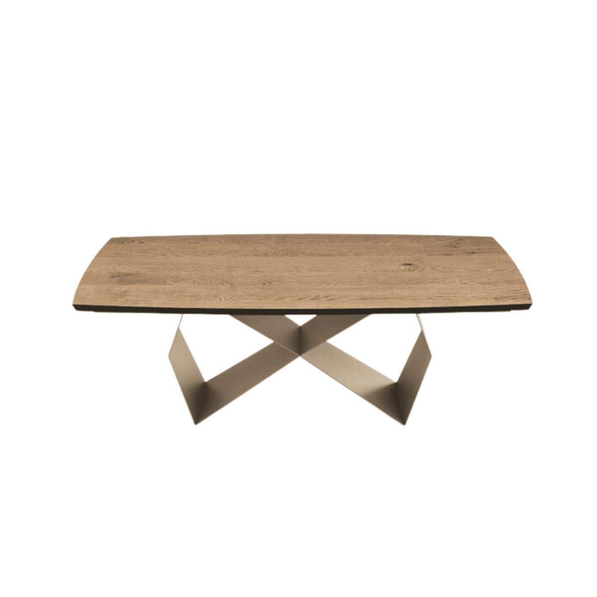 Tavolo fisso da pranzo "Reina" con base in metallo e piano in rovere cm 200x100 75h - MondoViro