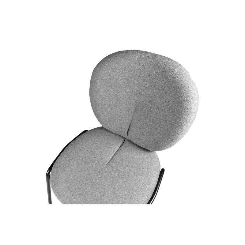 Set di sedie da pranzo "Sirio" imbottite in tessuto Teddy con gambe in metallo nere cm 53x39 94h