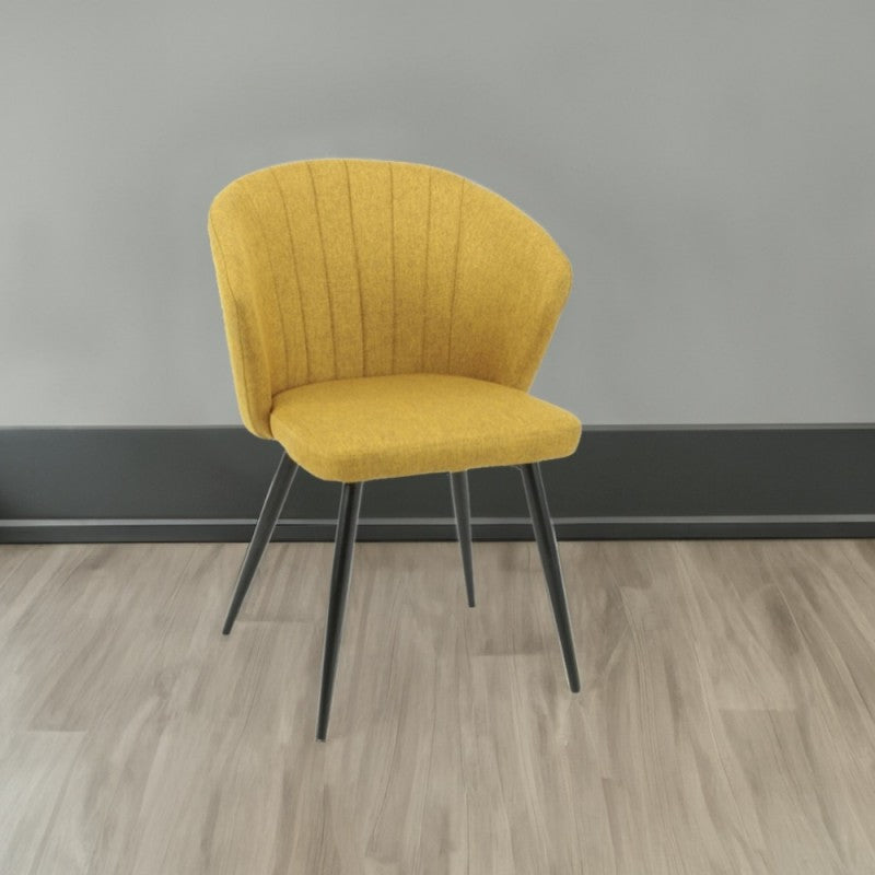 Set di sedie da pranzo "Krid" imbottite in tessuto con gambe in metallo nere cm 44x41 82h