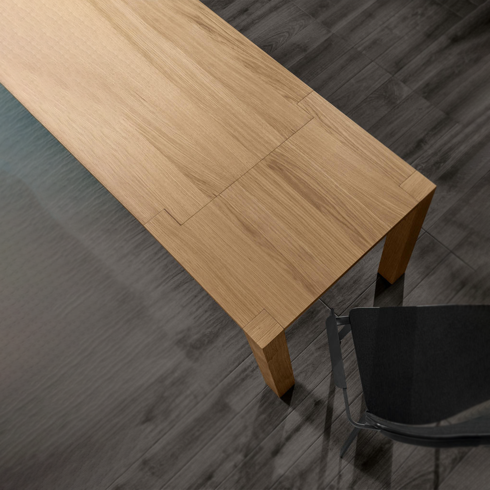 Tavolo allungabile "Spike" piano e gambe in legno 6 posti cm 140/190x80 75h