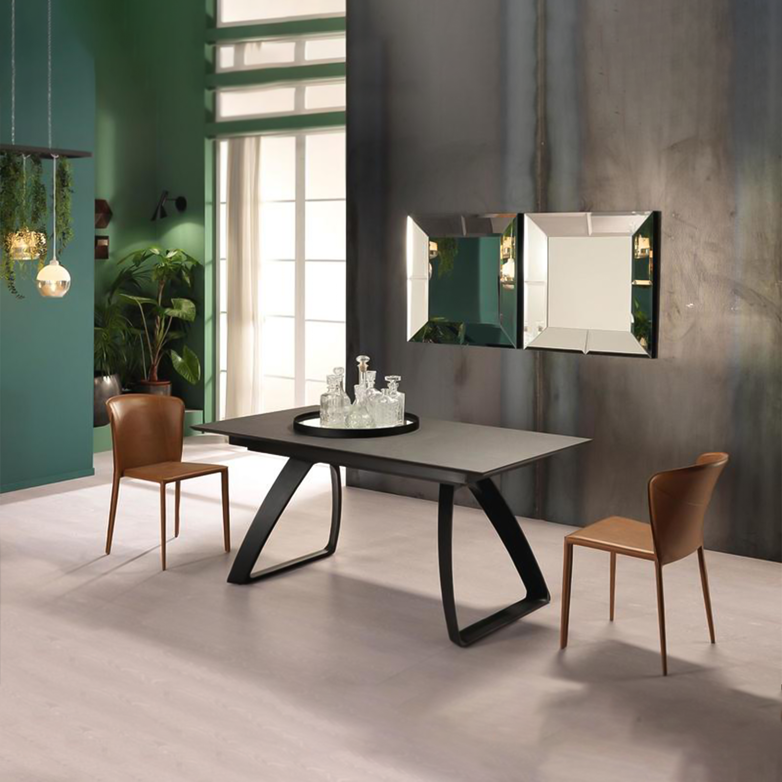 Tavolo allungabile "Hugo" piano in HPL gambe in alluminio 10 posti cm 270x90 76h