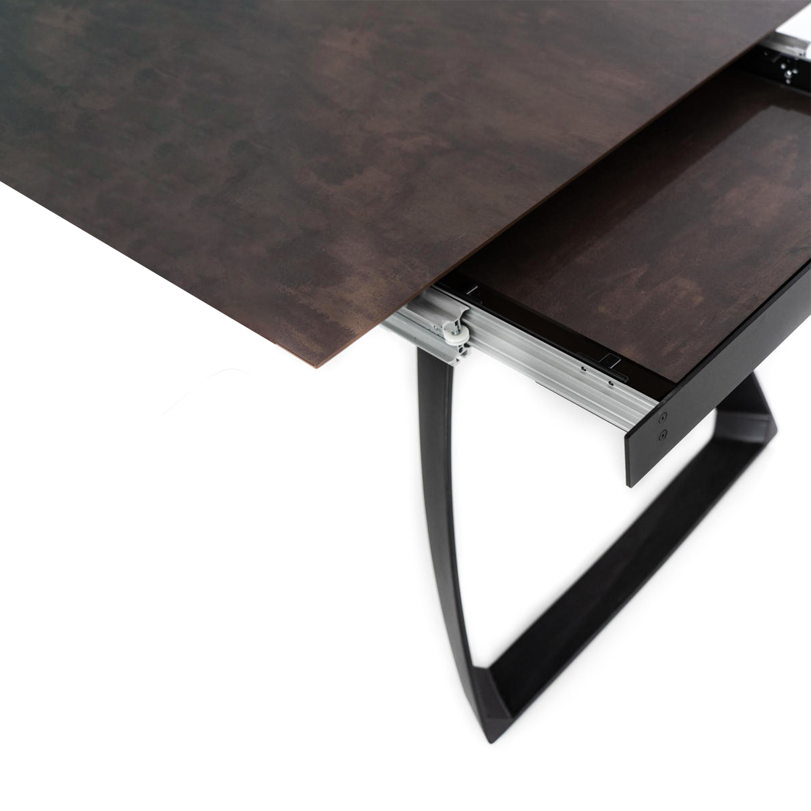 Tavolo allungabile "Hugo" piano in HPL gambe in alluminio 10 posti cm 270x90 76h