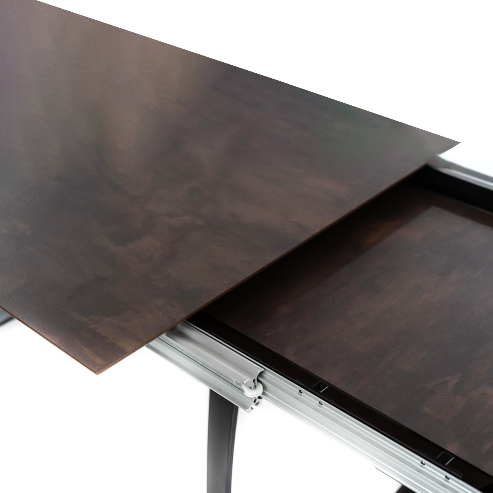 Tavolo allungabile "Hugo" piano in HPL gambe in alluminio 10 posti cm 270x90 76h