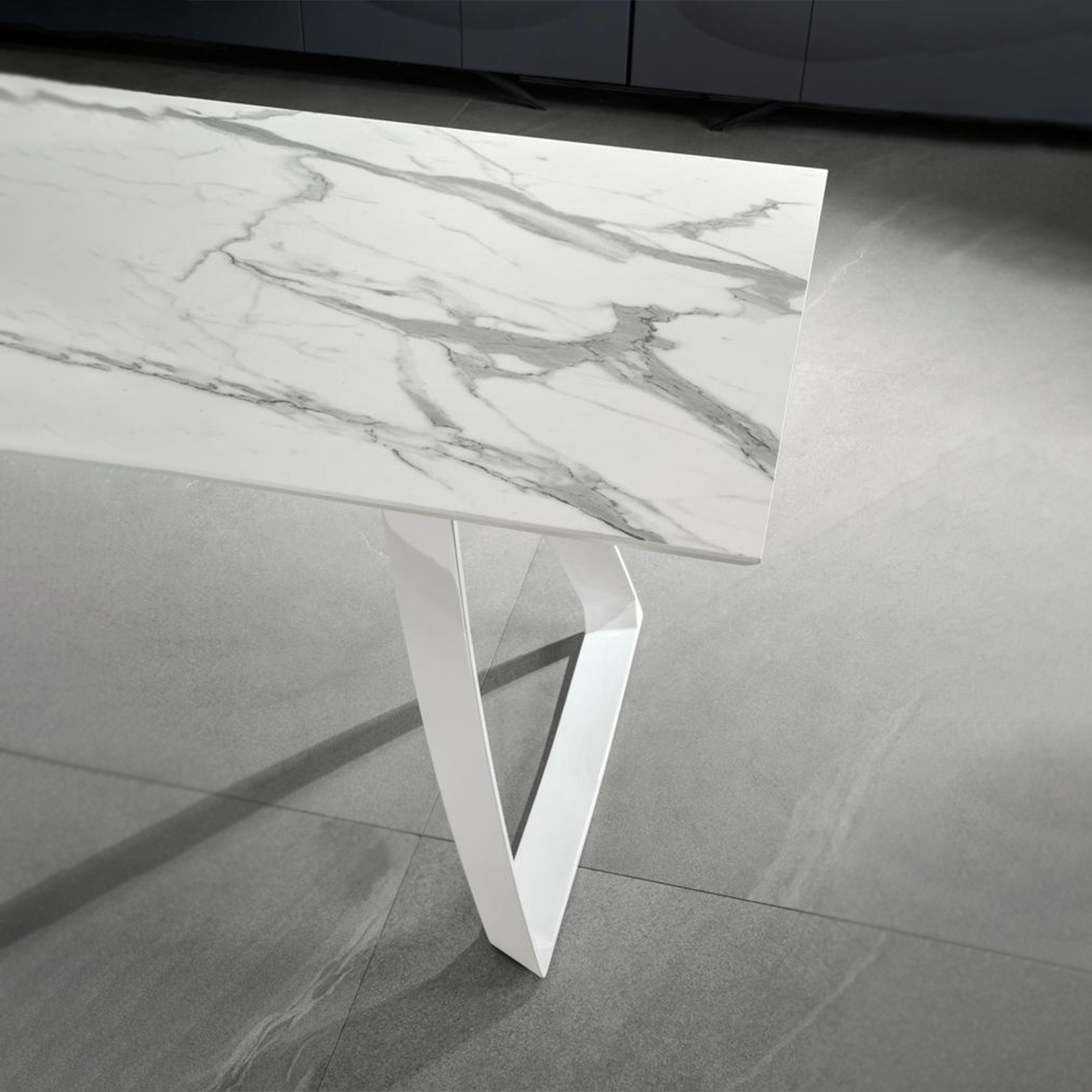 Tavolo allungabile "Hugo" piano in HPL gambe in alluminio 10 posti cm 270x90 76h