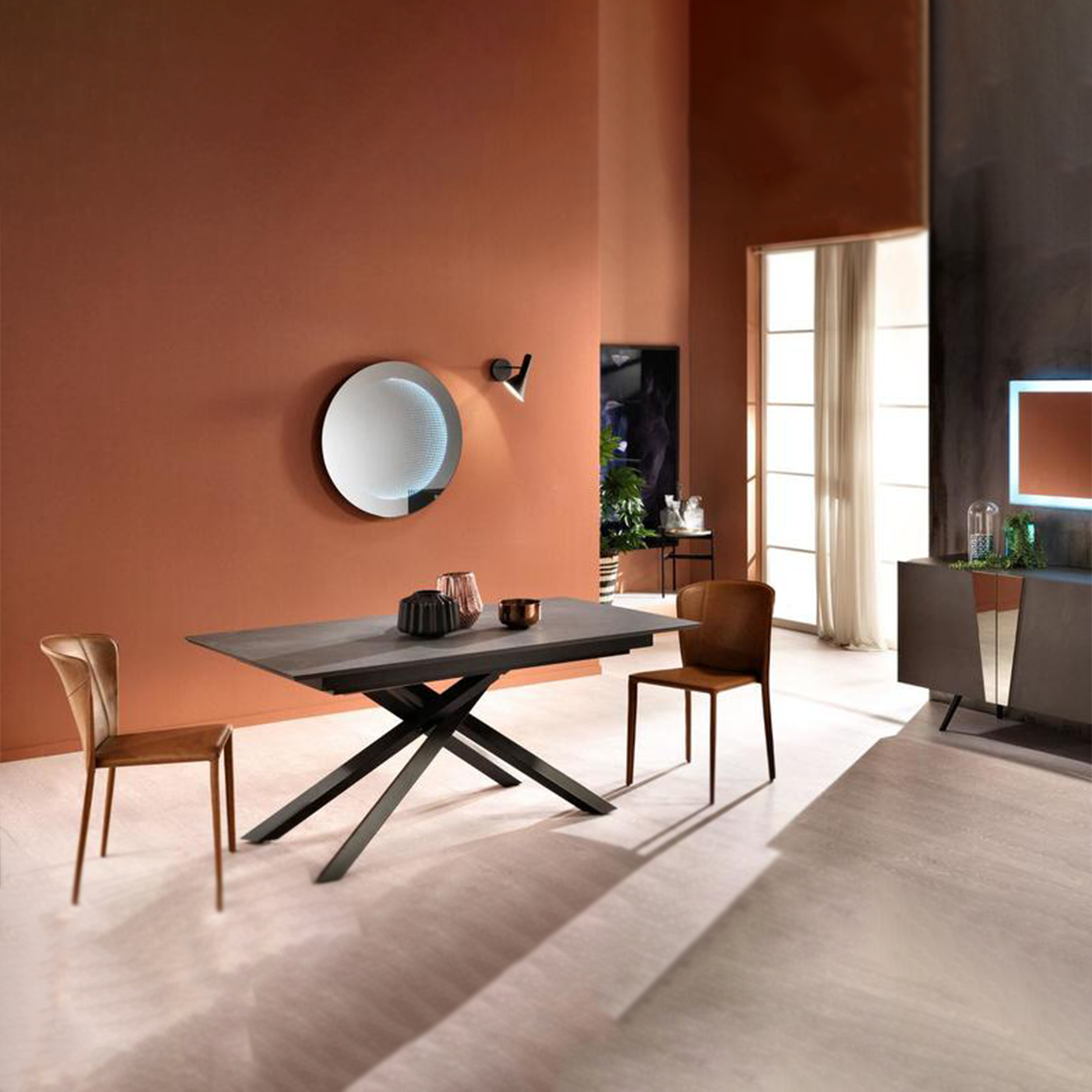 Tavolo allungabile "Jade" piano in HPL gambe in alluminio cm 170/270x90 76h