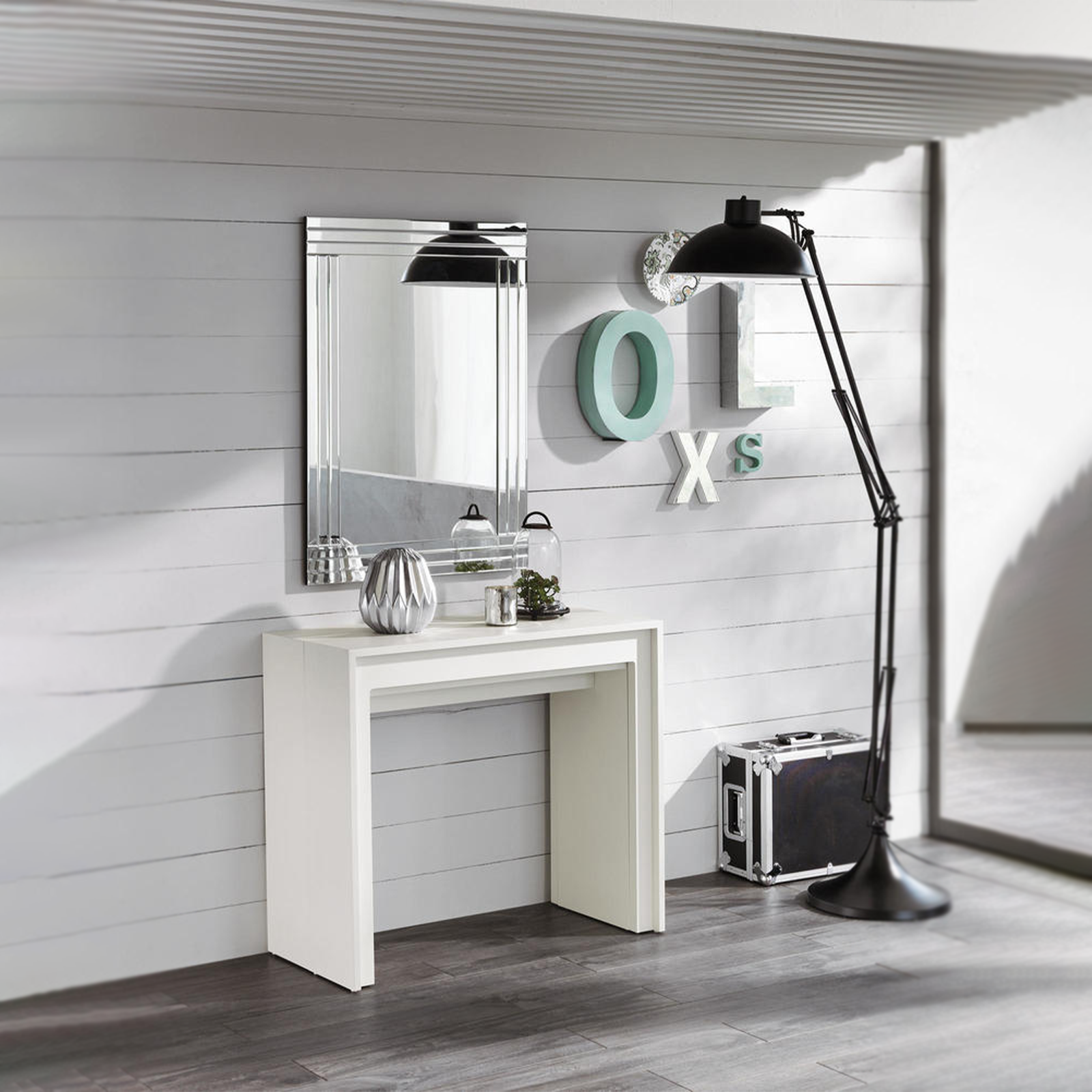 Tavolo allungabile consolle "Pinocchio" in legno laccato 10 posti cm 43/302x90 76h