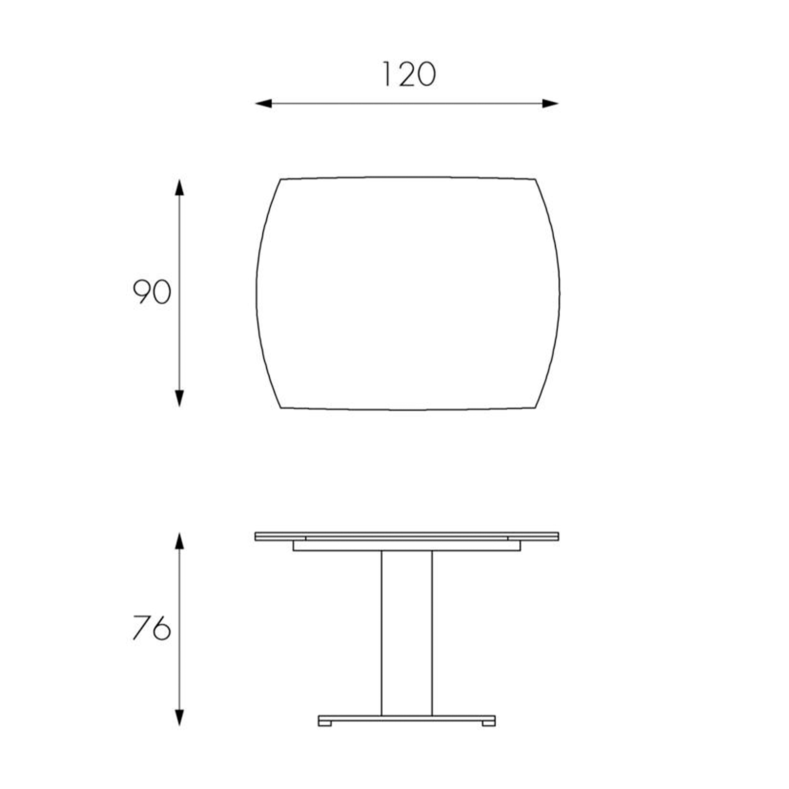 Tavolo allungabile "Bangkok" in vetro materico gambe in metallo cm 120/180x90 76h