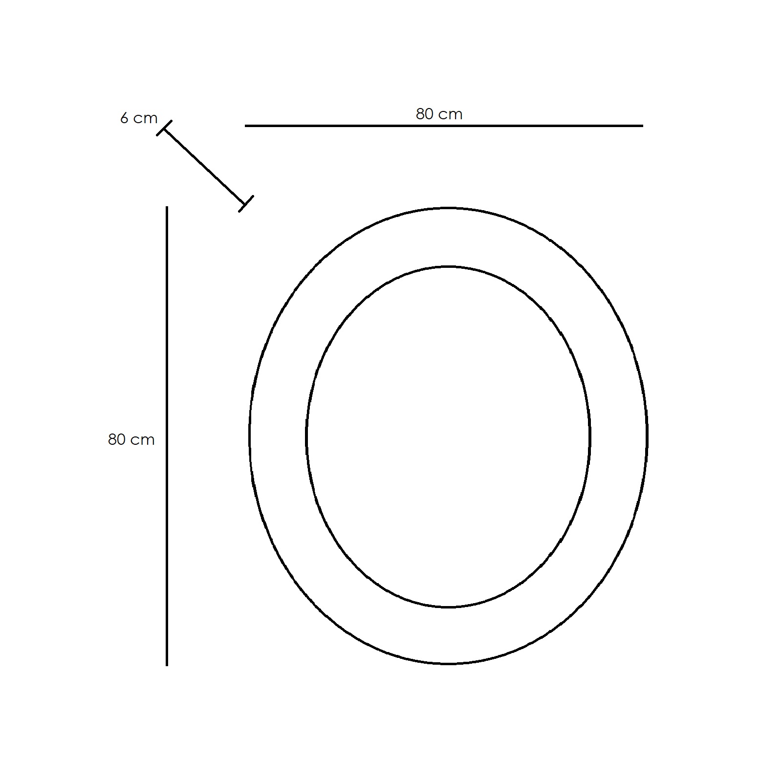 Specchio da parete "Inès" cornice in legno dorata ovale cm 80x6 80h