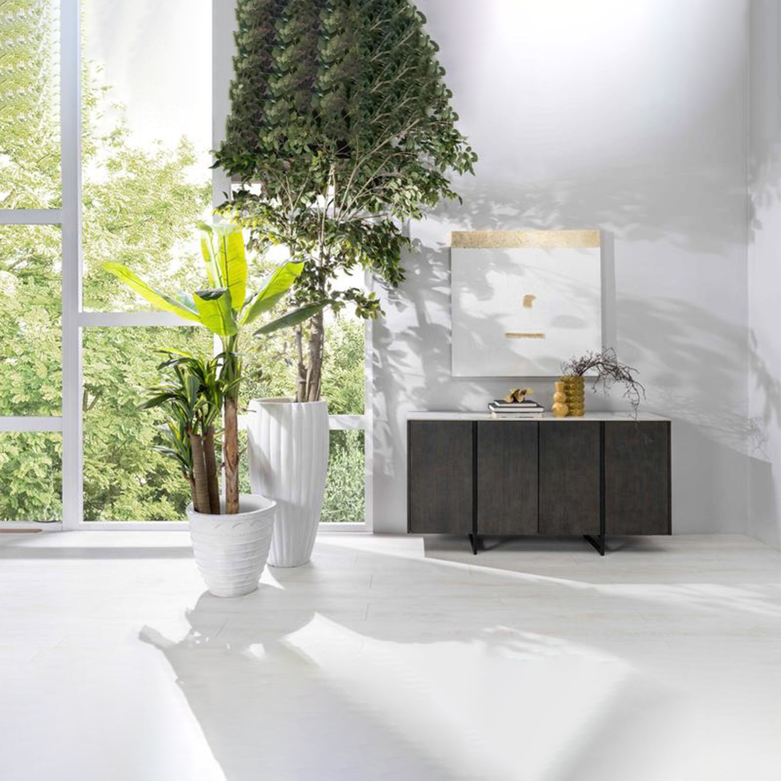 Madia in legno "Alpha" con piano in ceramica 4 ante cm 160x40 85h