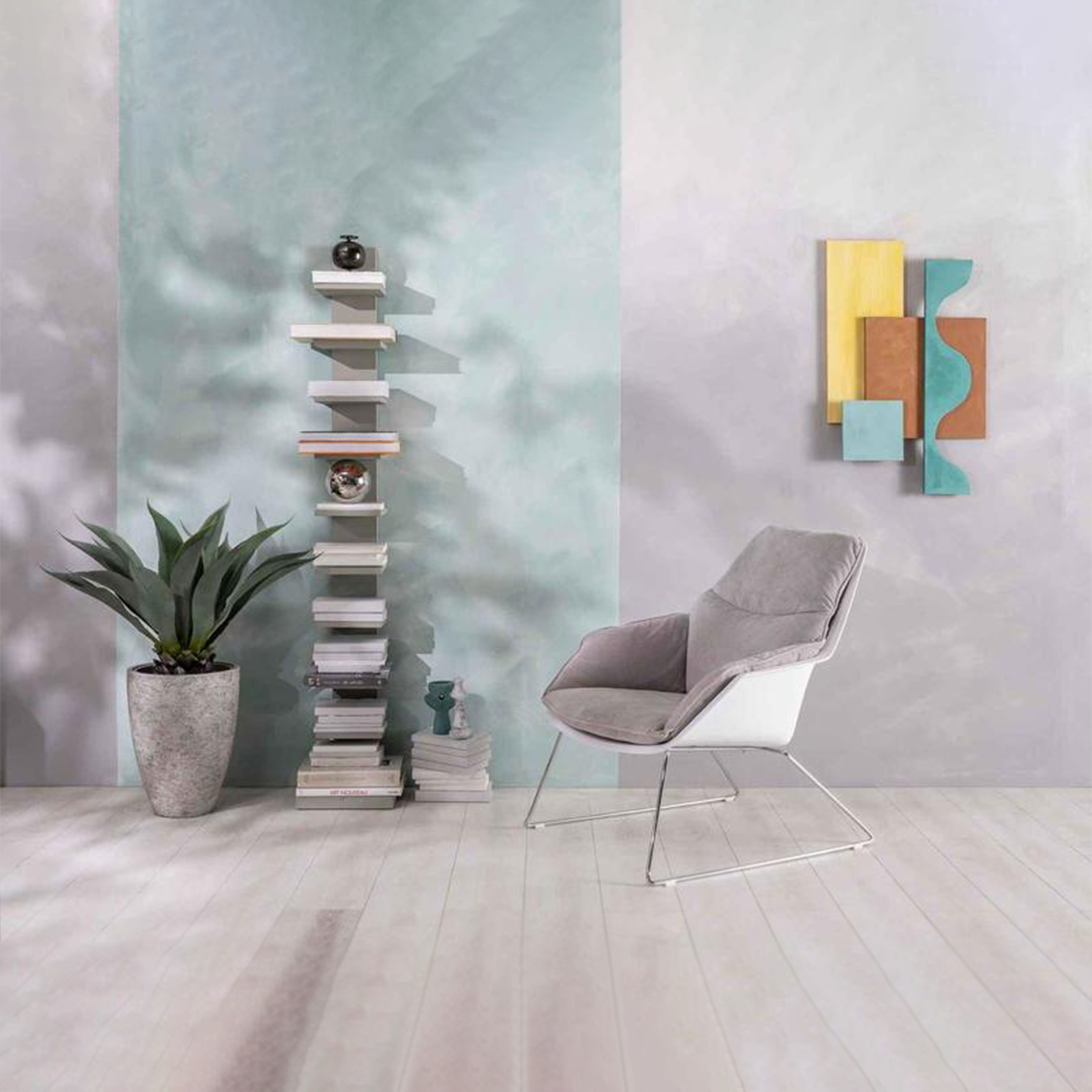 Poltrona imbottita "Audrey" moderna in tessuto con gambe in metallo cm 74x85 86h