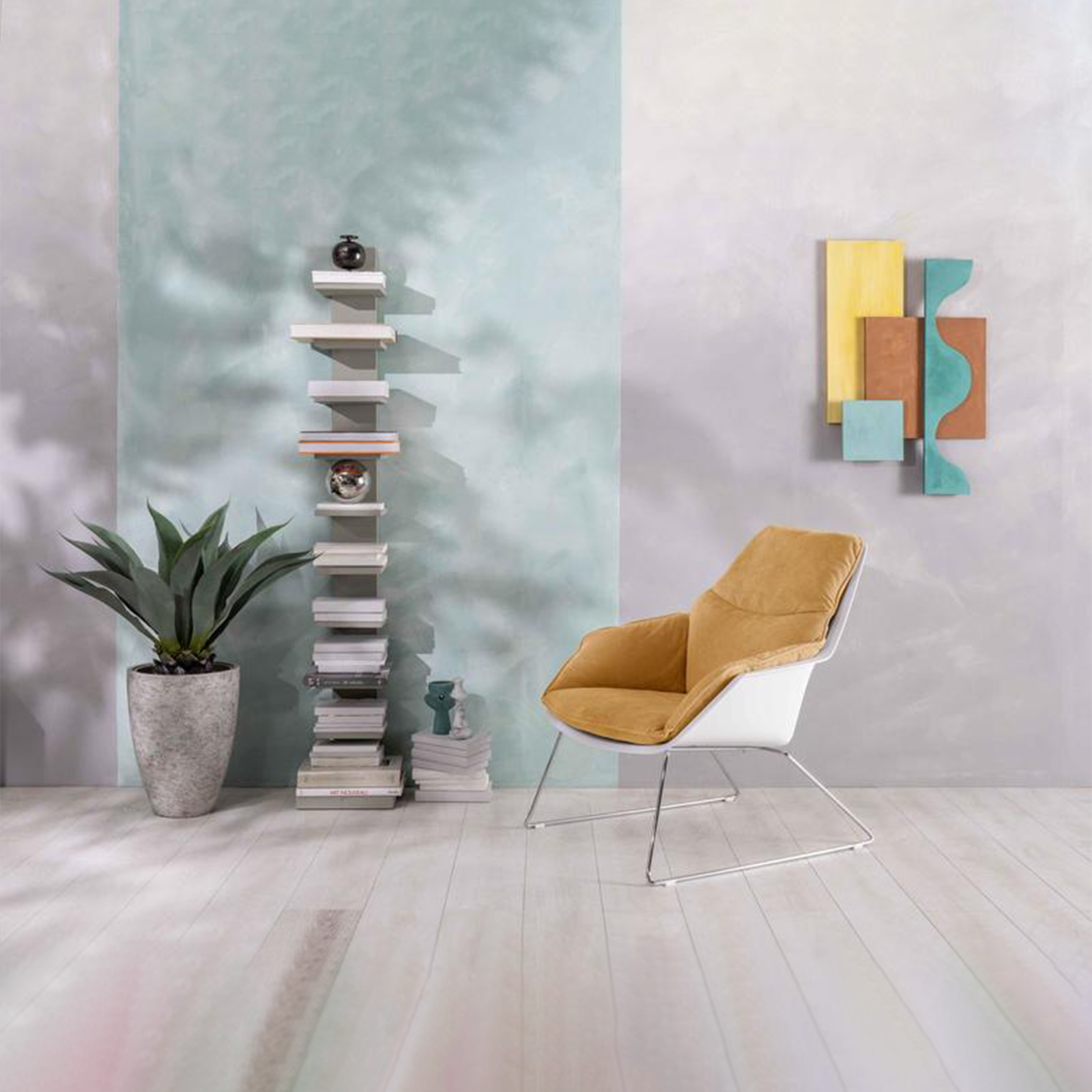 Poltrona imbottita "Audrey" moderna in tessuto con gambe in metallo cm 74x85 86h