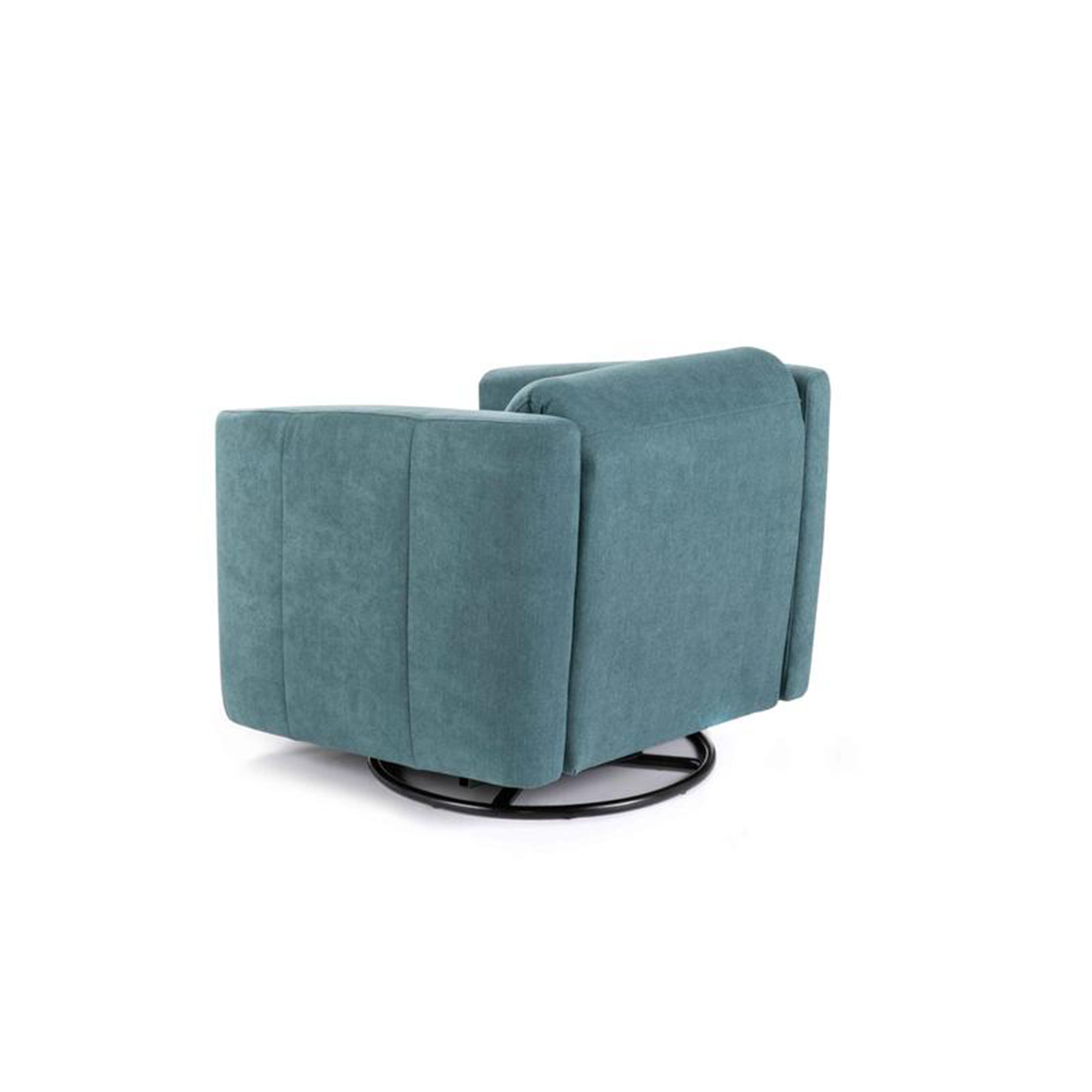 Poltrona reclinabile "Rose" girevole moderna in tessuto base cromata cm 70x85 69h