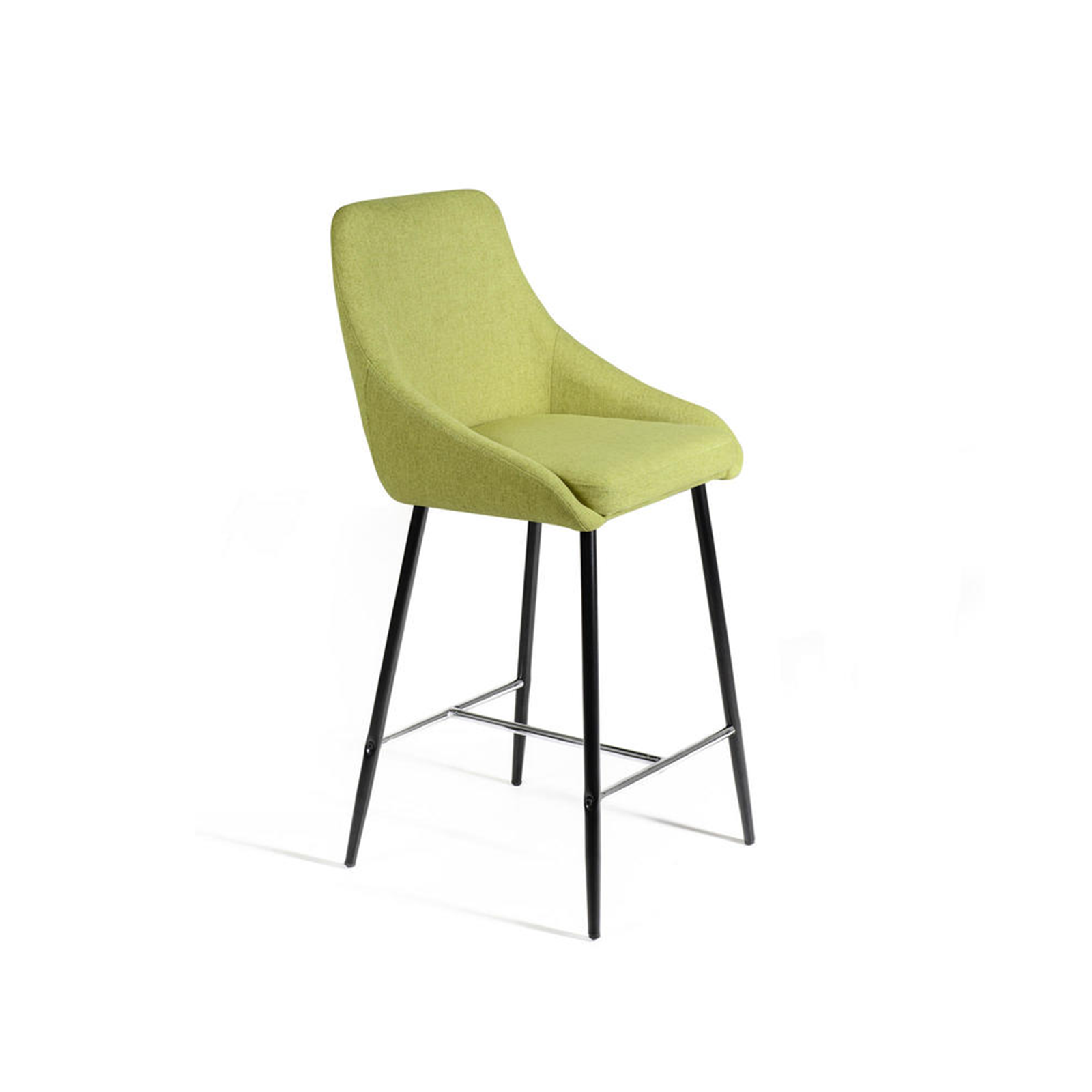 Set di sgabelli alti in tessuto poggiapiedi in metallo "Petit" cm 46x49 97h