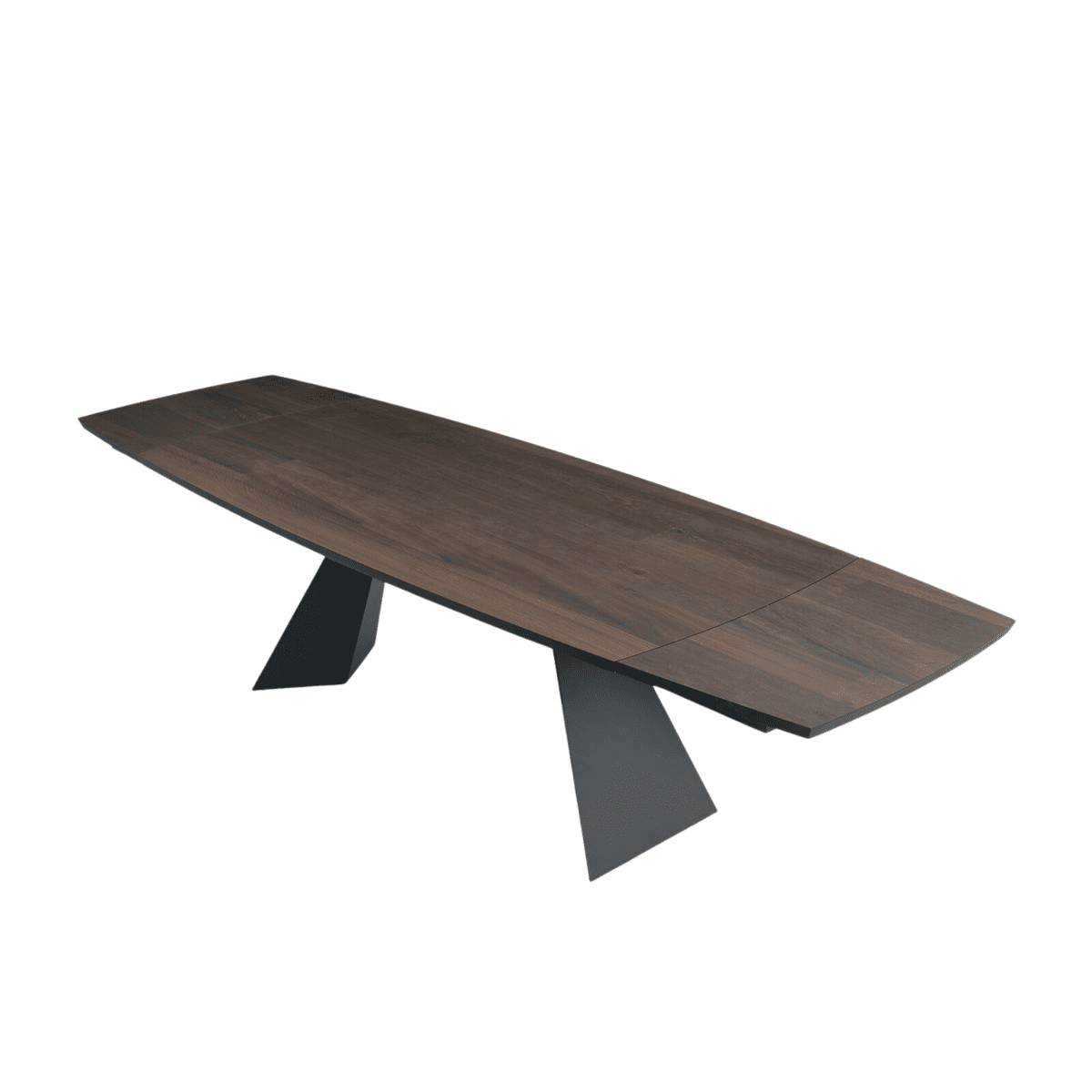 Tavolo allungabile moderno "Nora" con base in metallo e piano in rovere - MondoViro