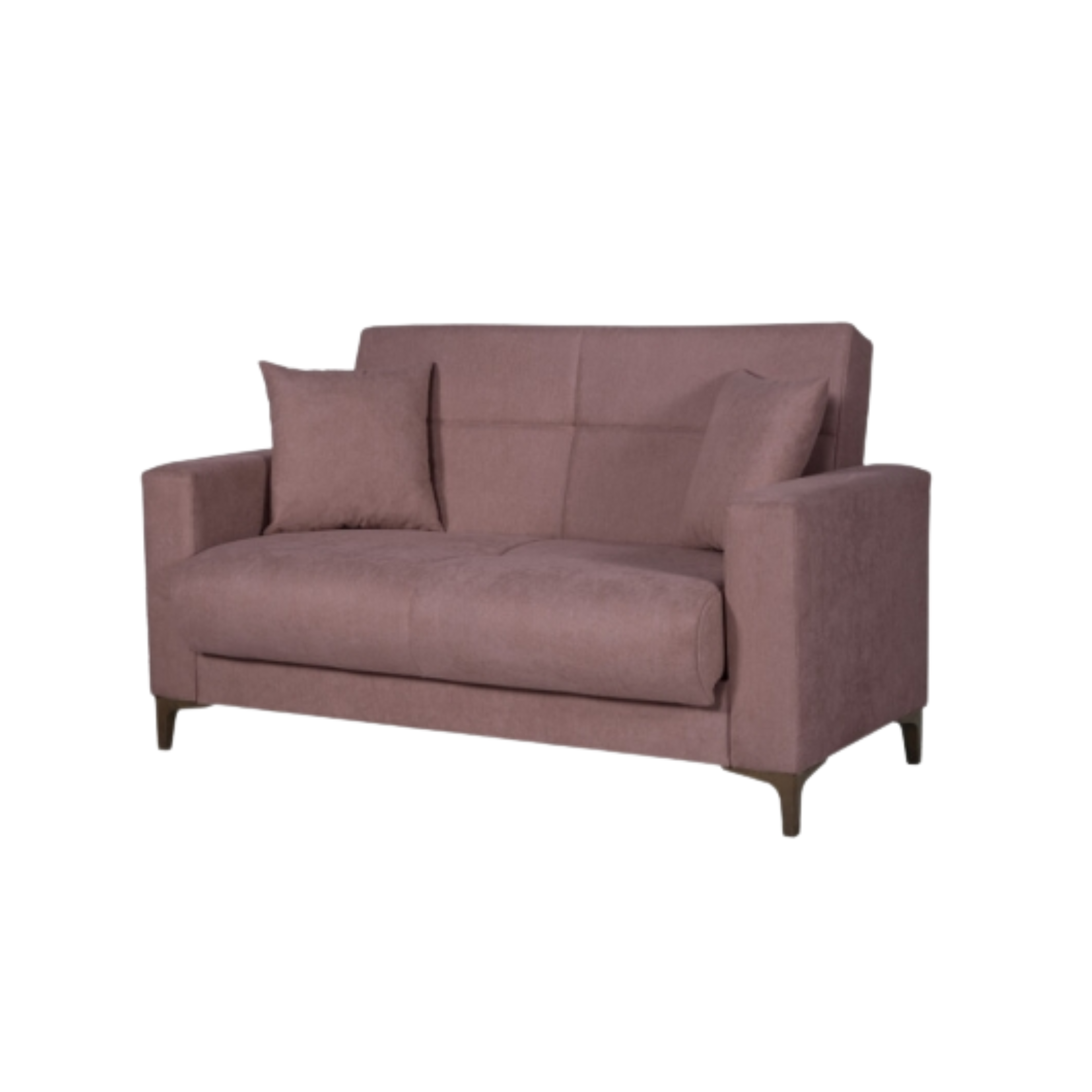 Divano con cassettone contenitore "Bravo Bacos" in tessuto con due cuscini