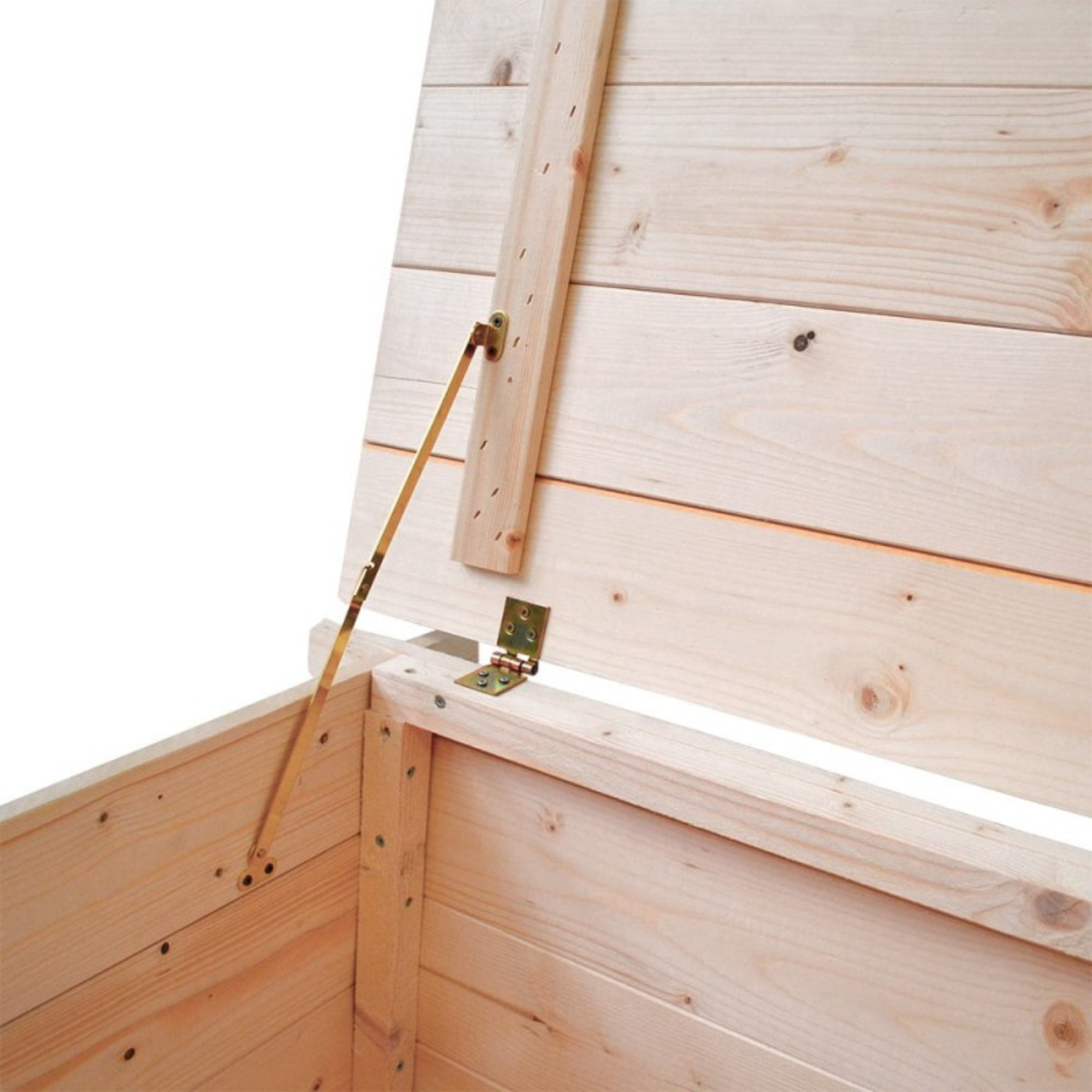 Cassapanca in legno naturale "Giove" da giardino apertura a battente cm 130x60 54h