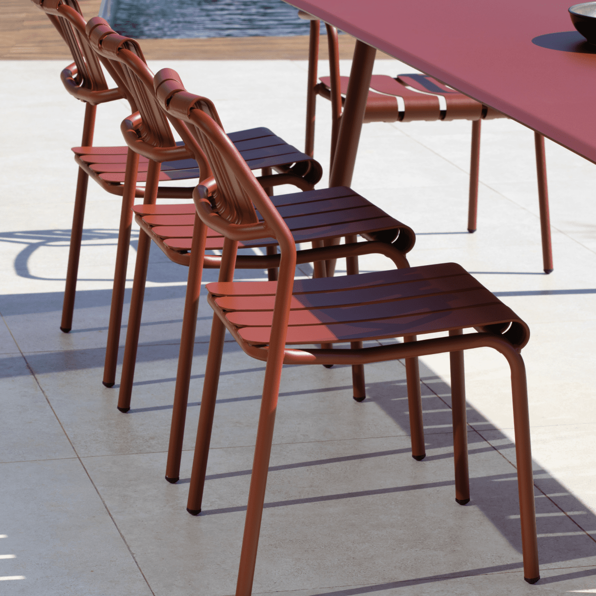 Set di sedie in alluminio "Verdea" da giardino impilabili cm 50x58 83h - MondoViro