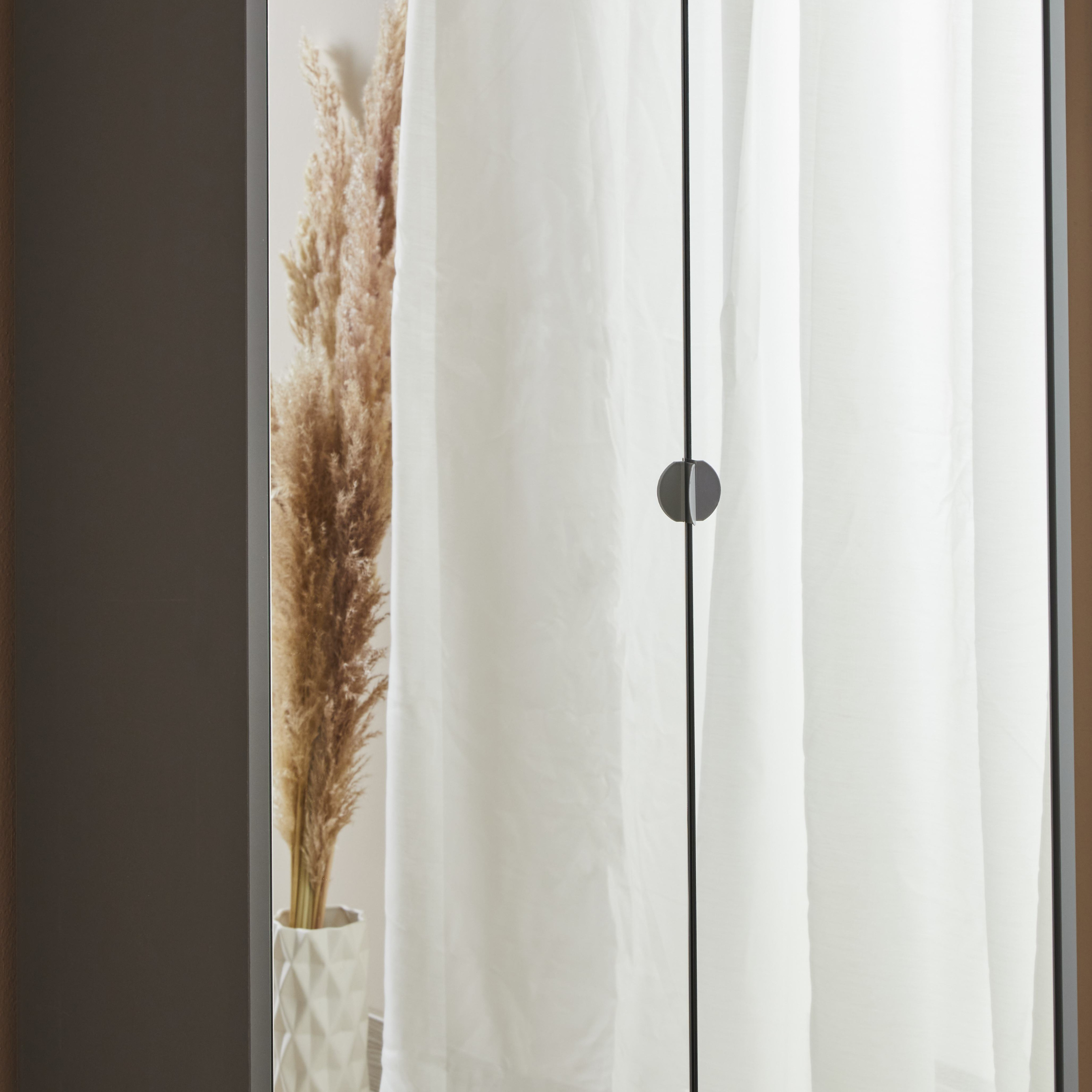 Mobile 2 ante specchiato "Madrid" armadio piedini cromo cm 83x29 190h