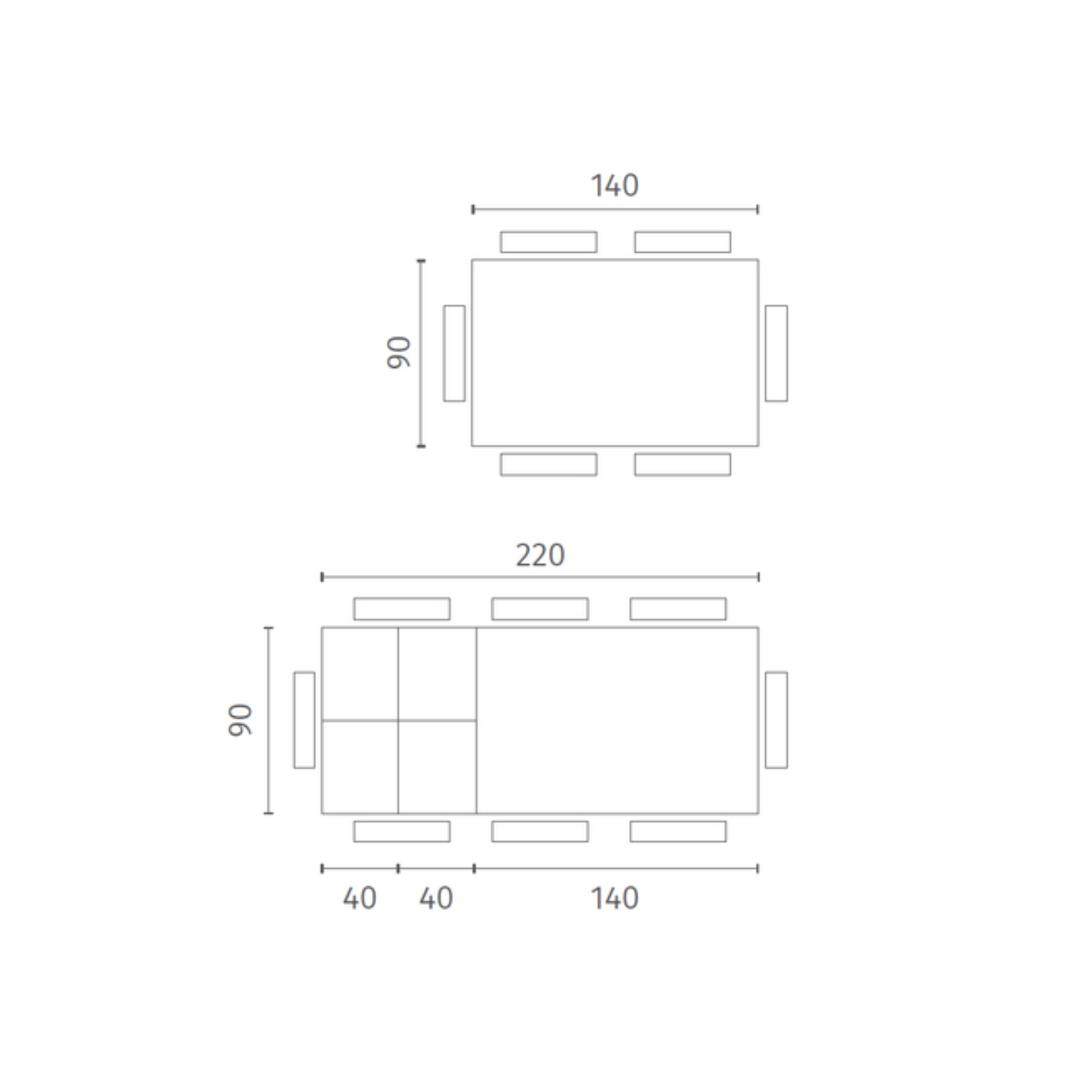 Tavolo allungabile moderno "Filo 24" piano in ceramica gambe in alluminio cm 140/220x90 75h