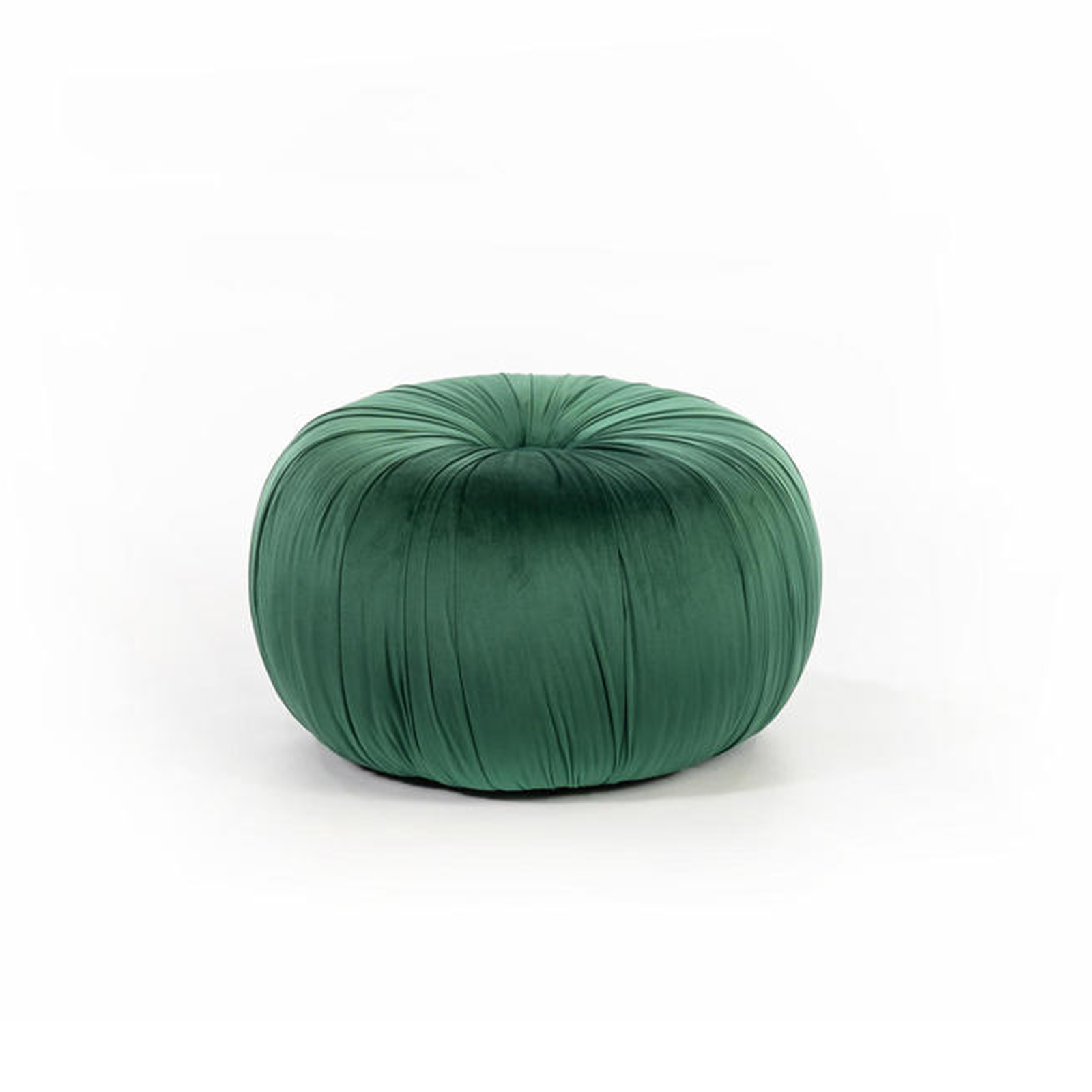 Pouf sgabello "Mathilde" tondo da soggiorno in velluto cm 36x36 30h