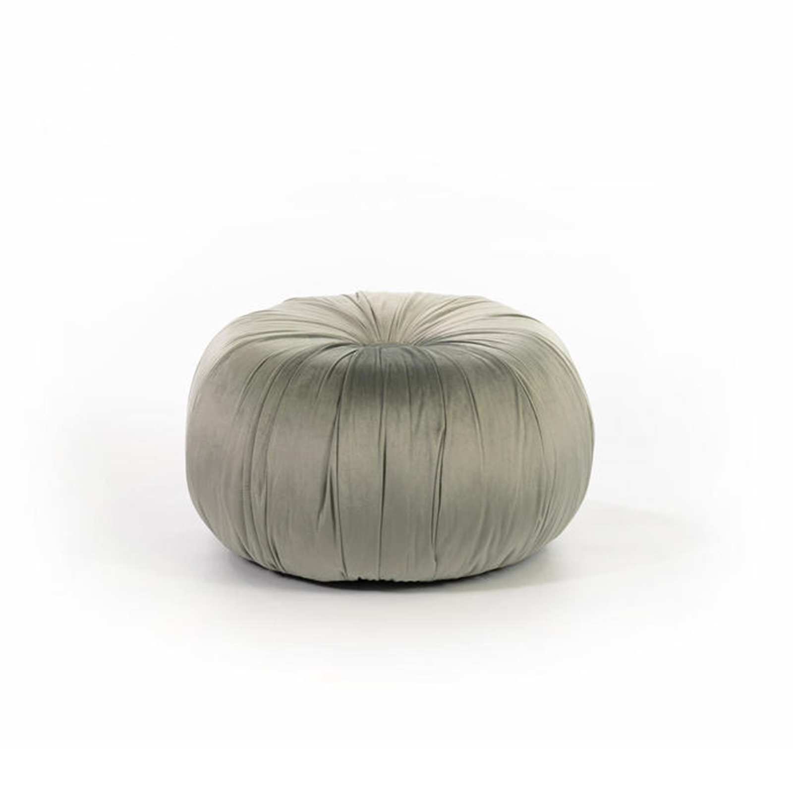 Pouf sgabello "Mathilde" tondo da soggiorno in velluto cm 36x36 30h