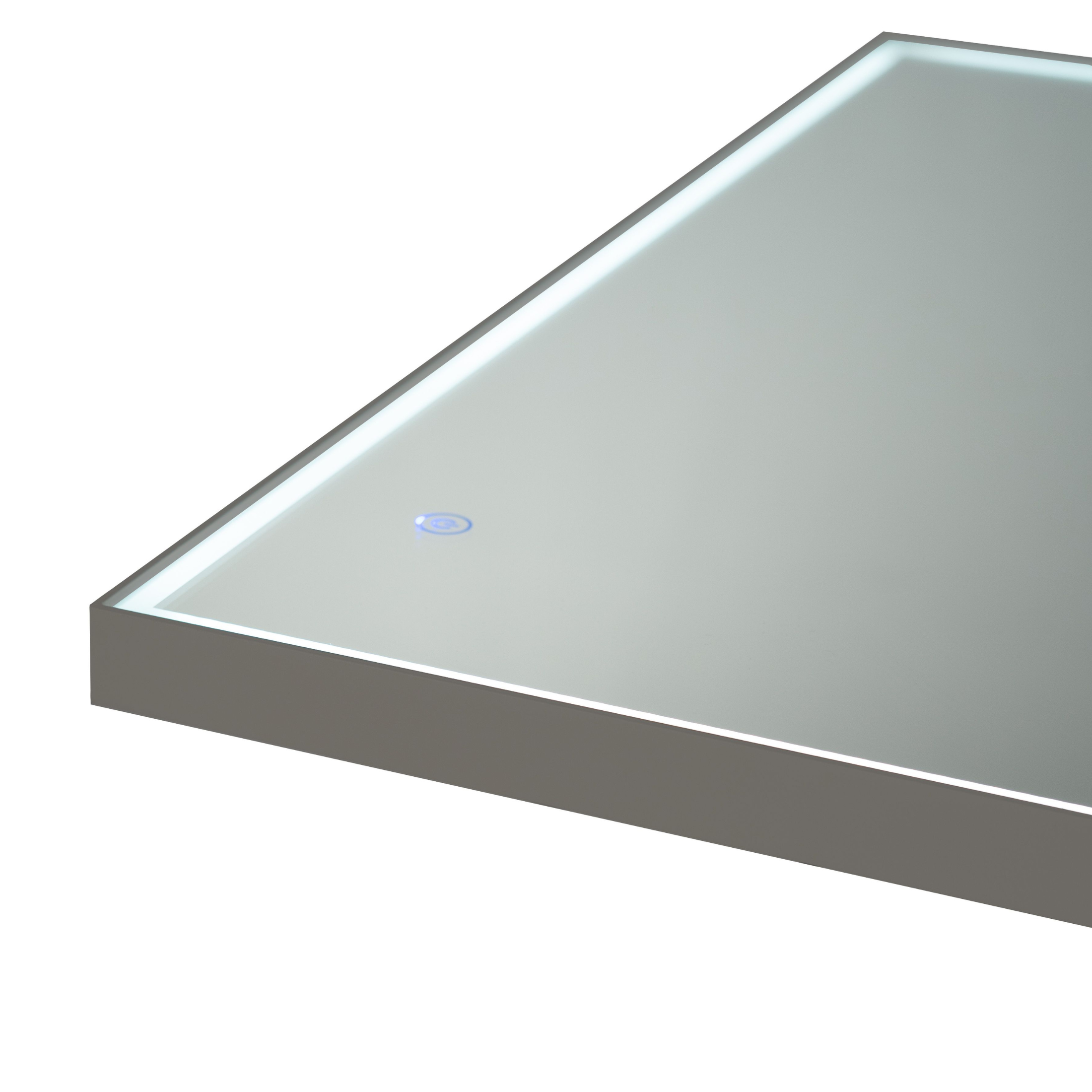 Specchio led da parete "Barbara" cornice in alluminio rettangolare cm 100x5 80h