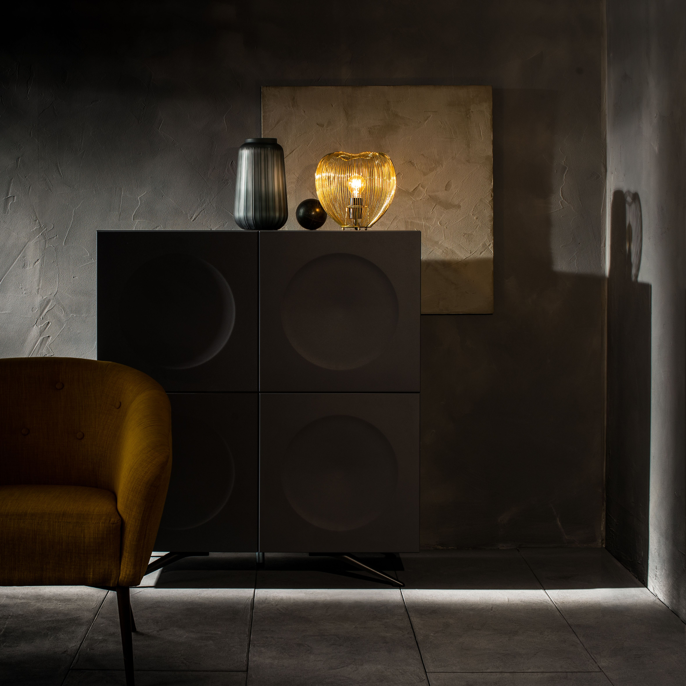 Lampada con paralume in metallo "Sirio" sospesa e da tavolo