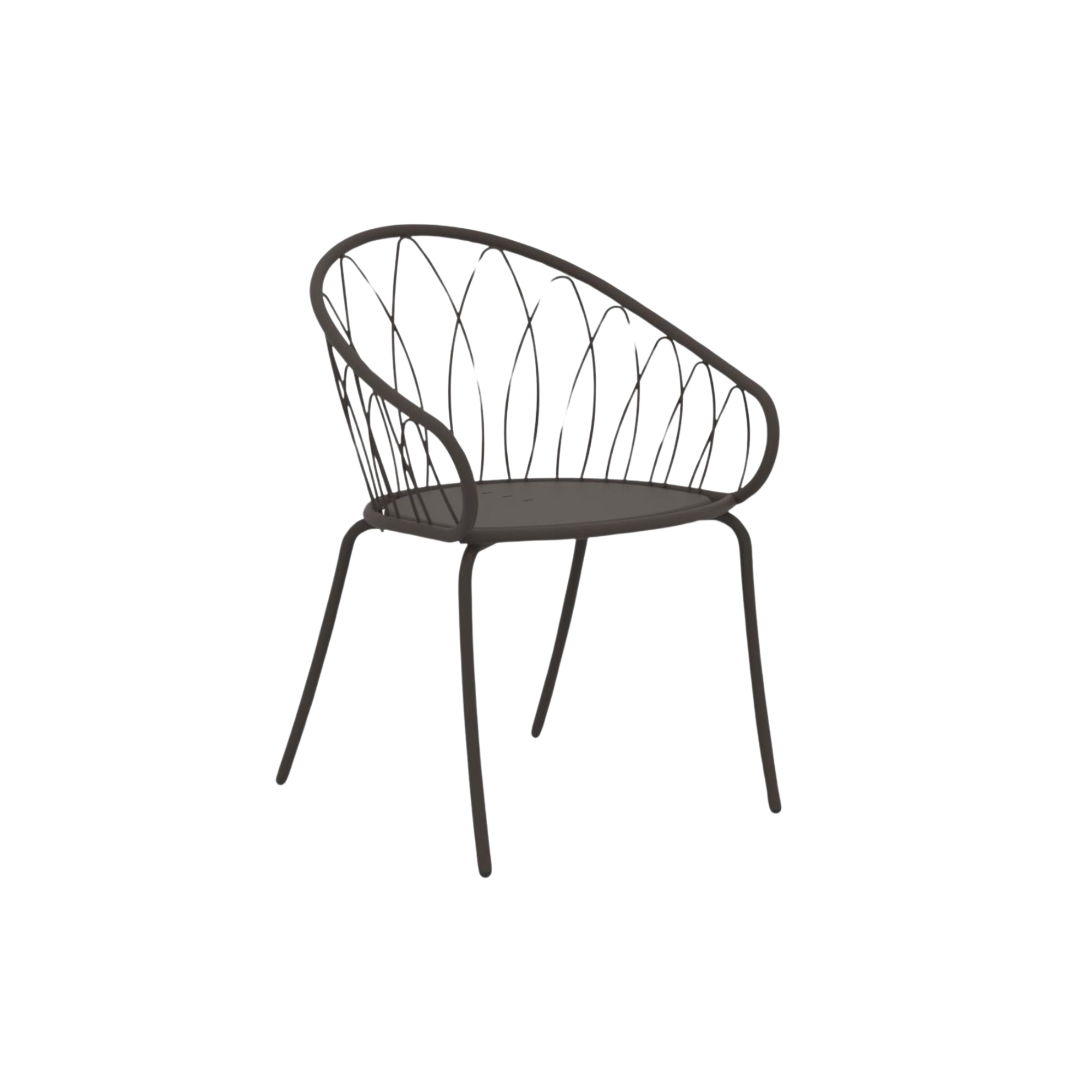 Set di sedie da giardino in metallo verniciato "Flora" impilabili cm 59x56 81h