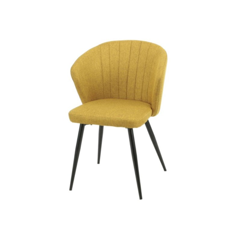 Set di sedie da pranzo "Krid" imbottite in tessuto con gambe in metallo nere cm 44x41 82h