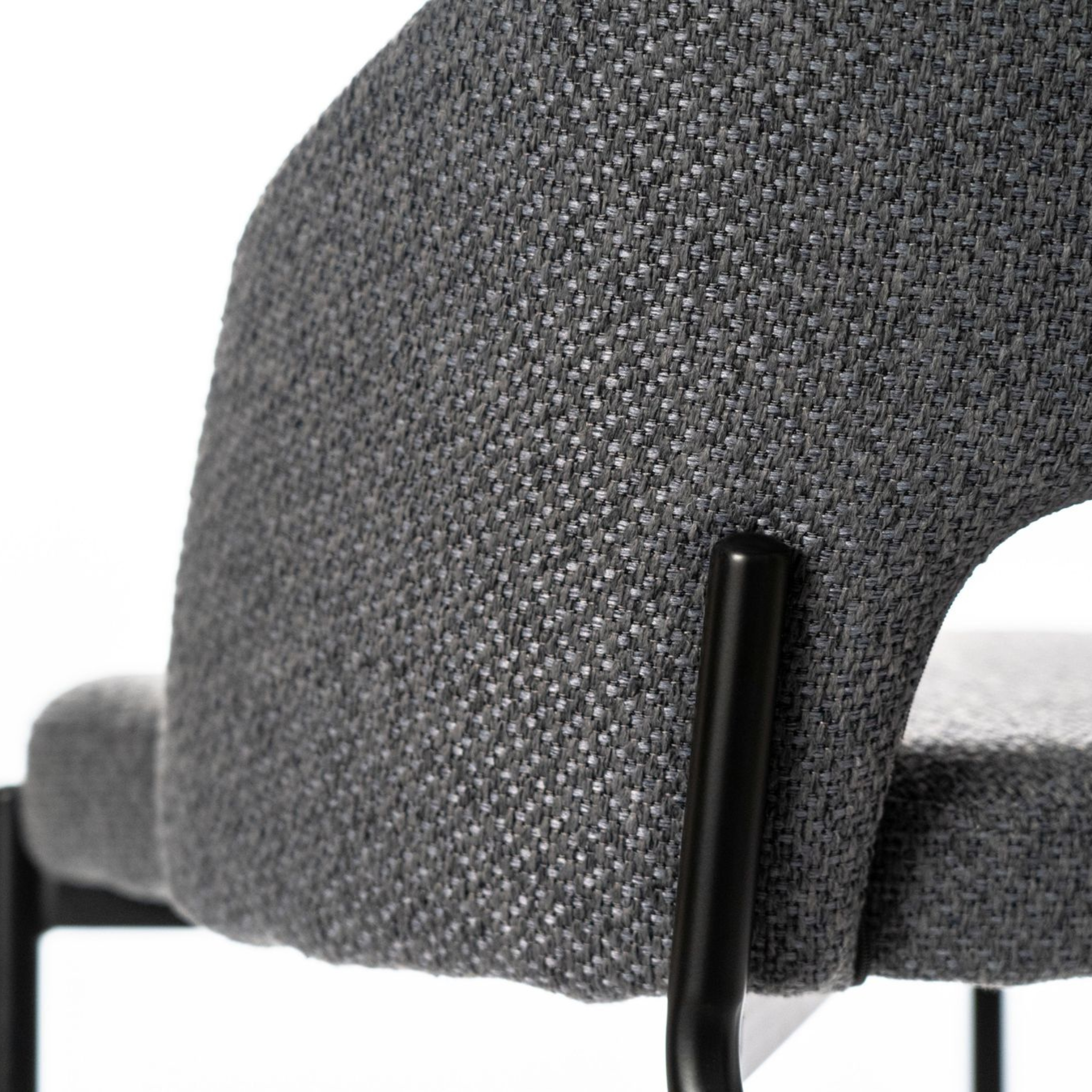 Set di sgabelli alti "Alan" in tessuto imbottiti con poggiapiedi cm 52x50 98h