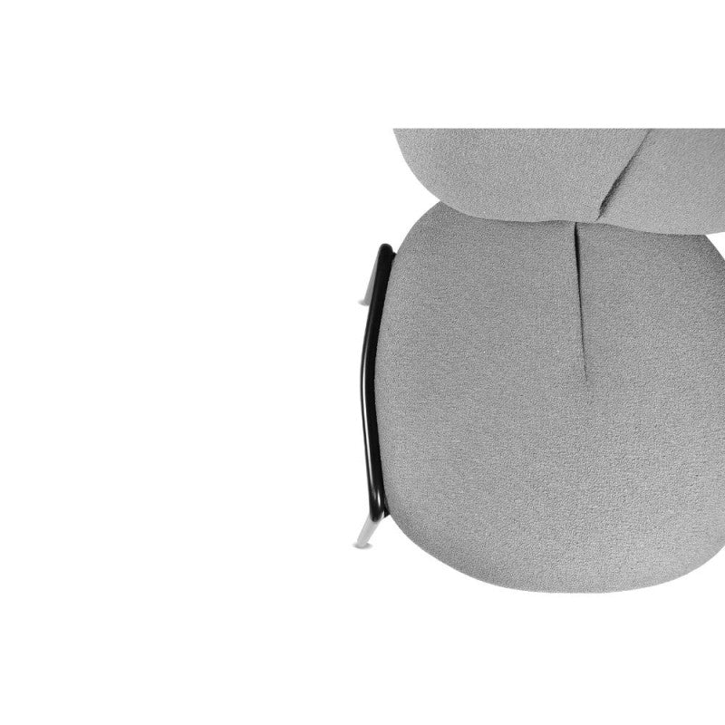 Set di sedie da pranzo "Sirio" imbottite in tessuto Teddy con gambe in metallo nere cm 53x39 94h