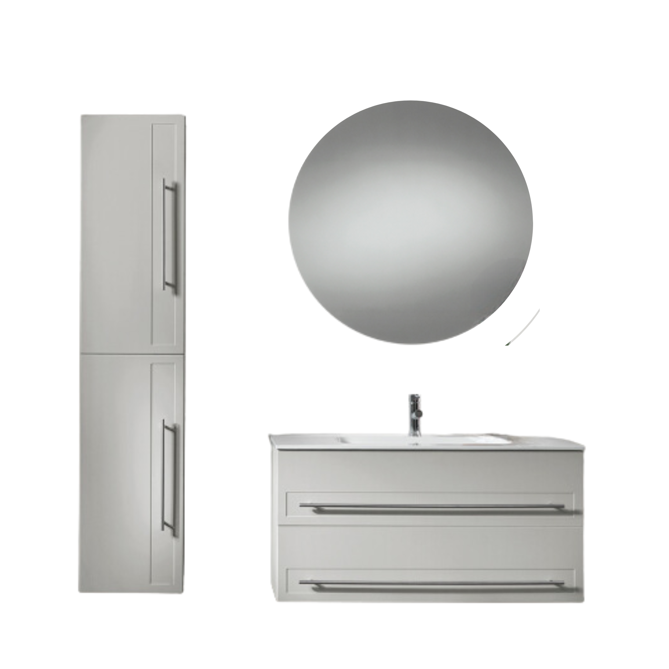 Mobile da bagno sospeso "Nemo" con 2 cassetti lavabo specchio Led e colonna sospesa