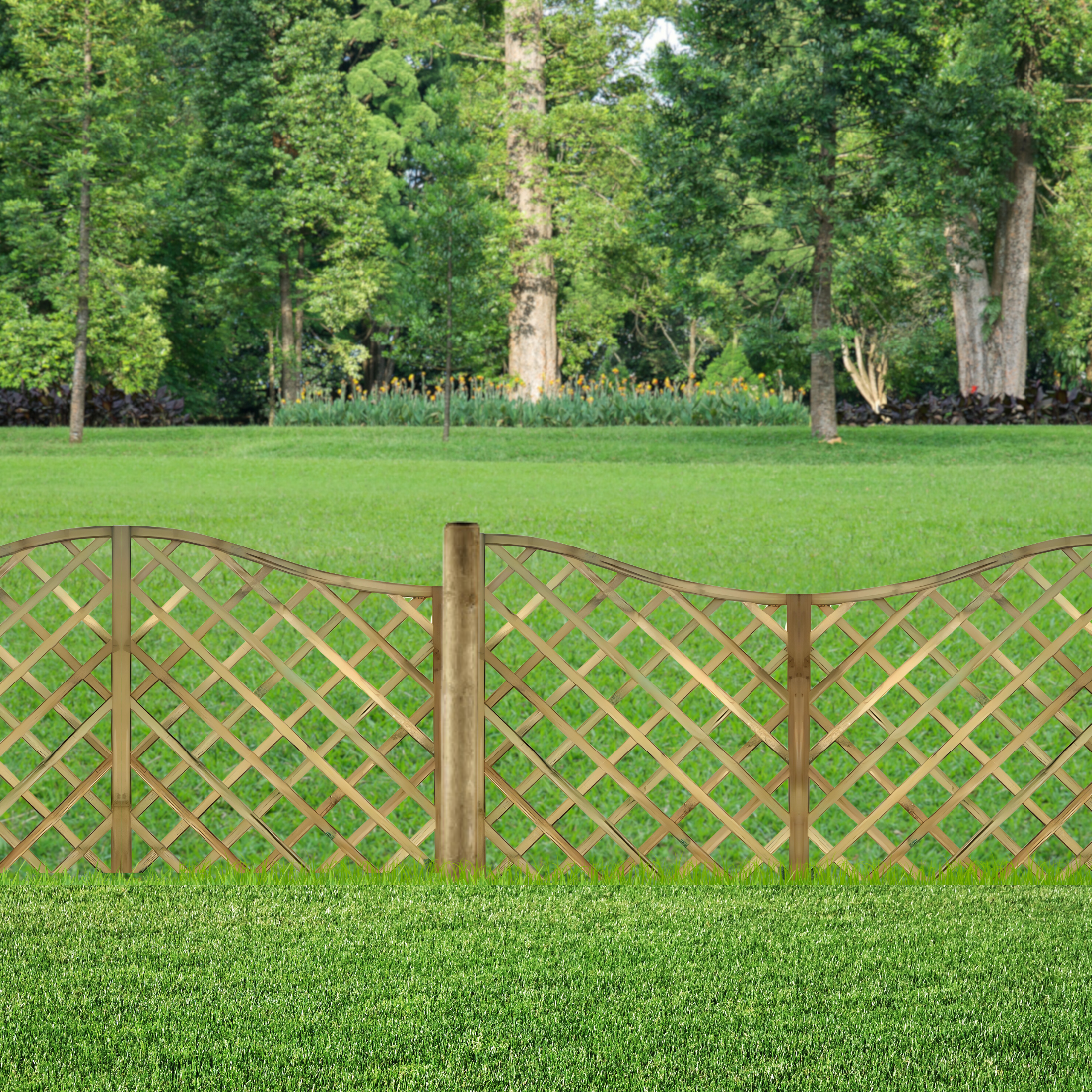 Pannello grigliato "Onda" in legno impregnato da giardino