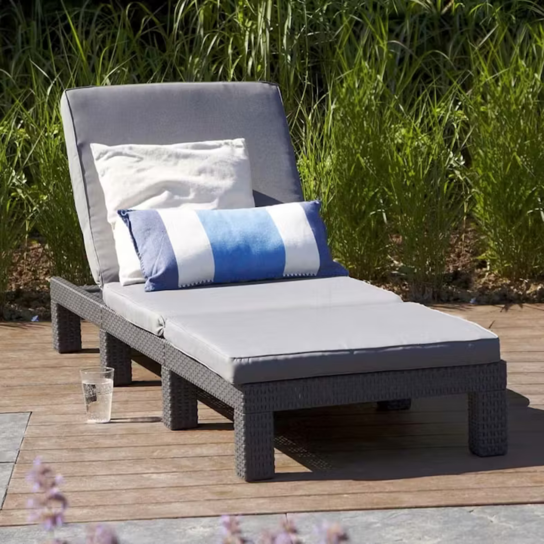 Sdraio con cuscino "Day" da esterno cm 195x65 22h