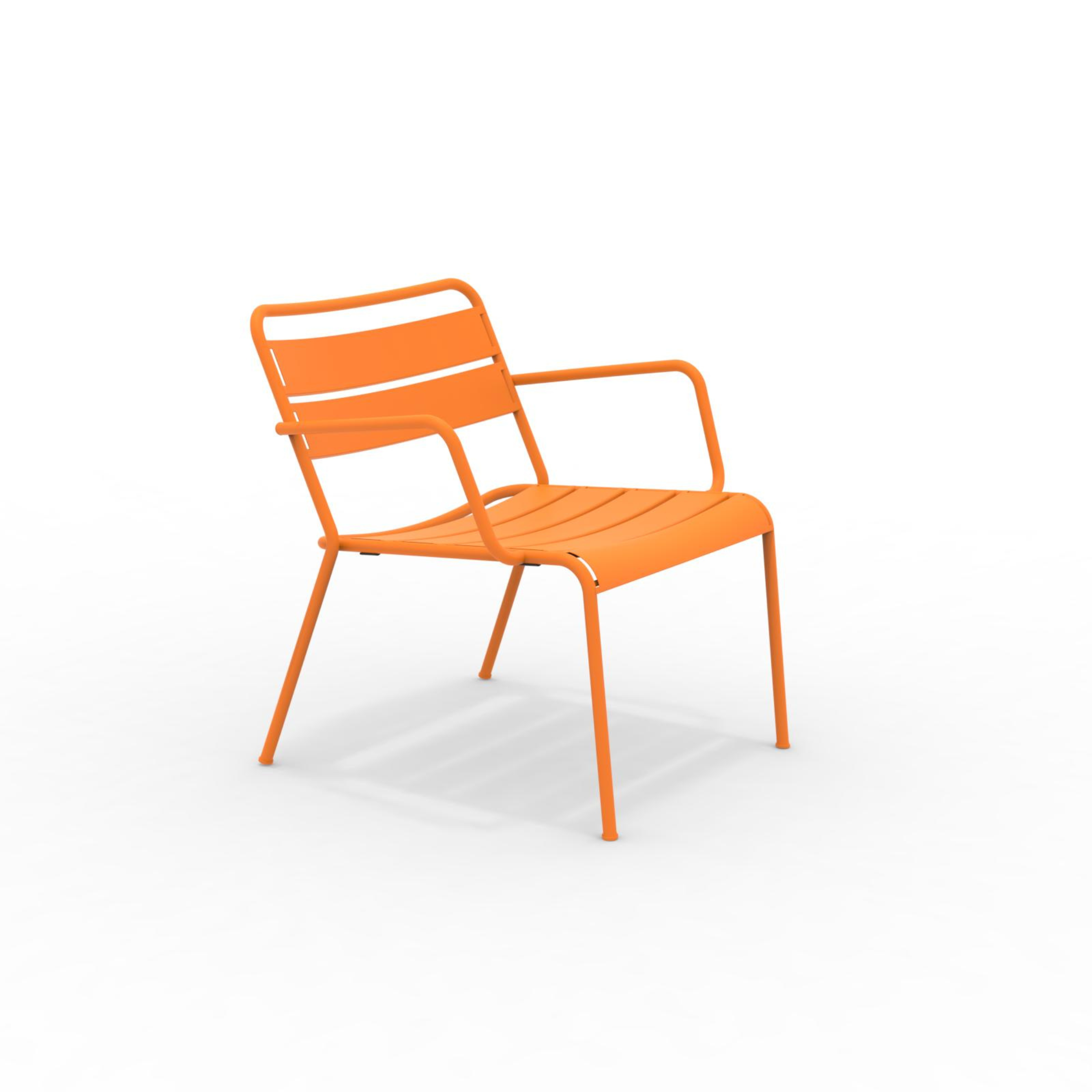 Poltrona bassa in metallo verniciato "Twist" sedia lounge da giardino cm 69x70 72h