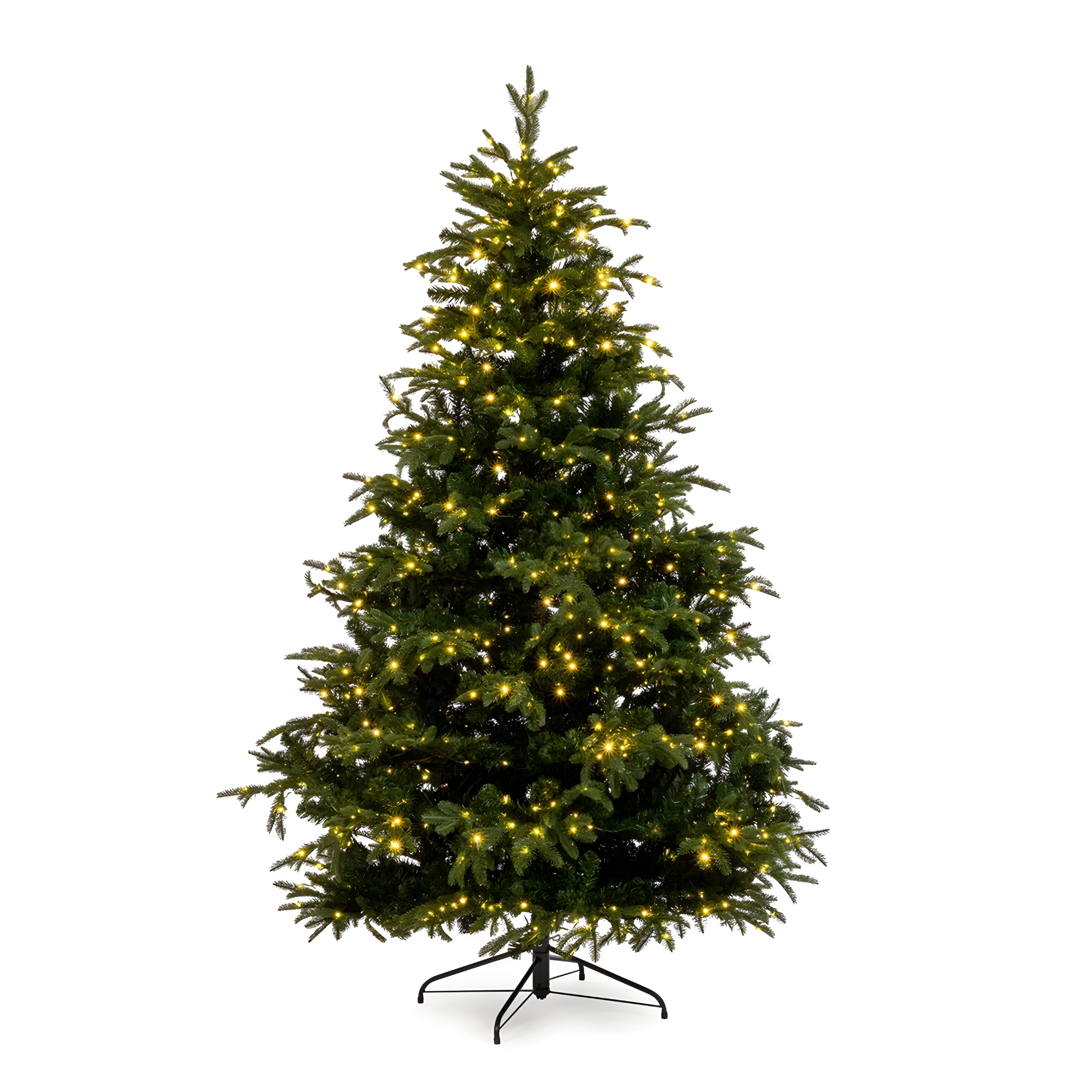 Albero di natale con Micro Led Incorporati "Aurora" 80% PE Effetto Real Touch