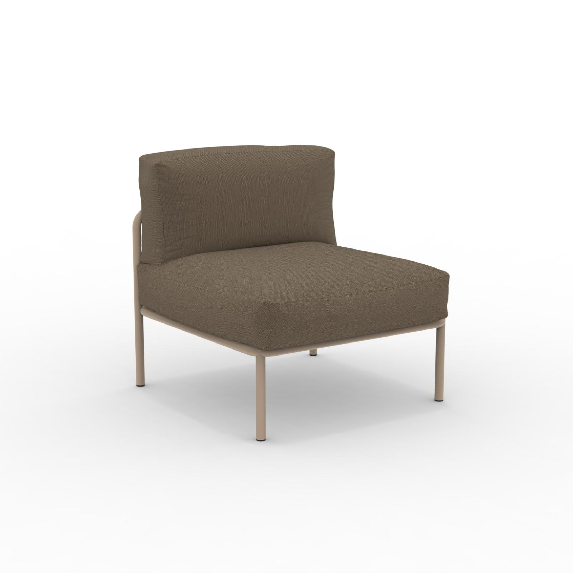 Divano modulo singolo con schienale in corda "Key West" con cuscini cm 80x80 64h