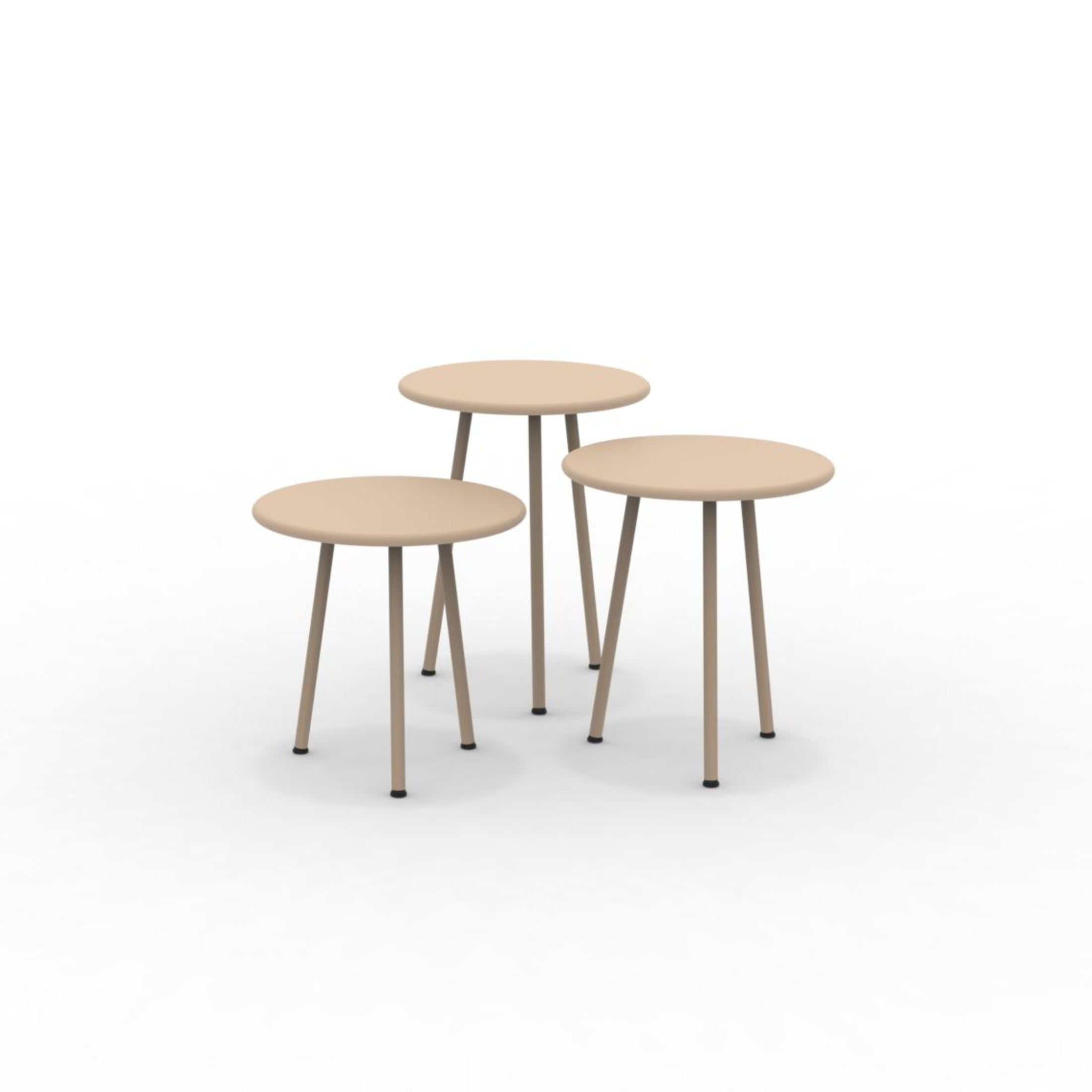 Set di 3 tavoli bassi in metallo "Daisy" tavolo da caffè per giardino cm 40x40