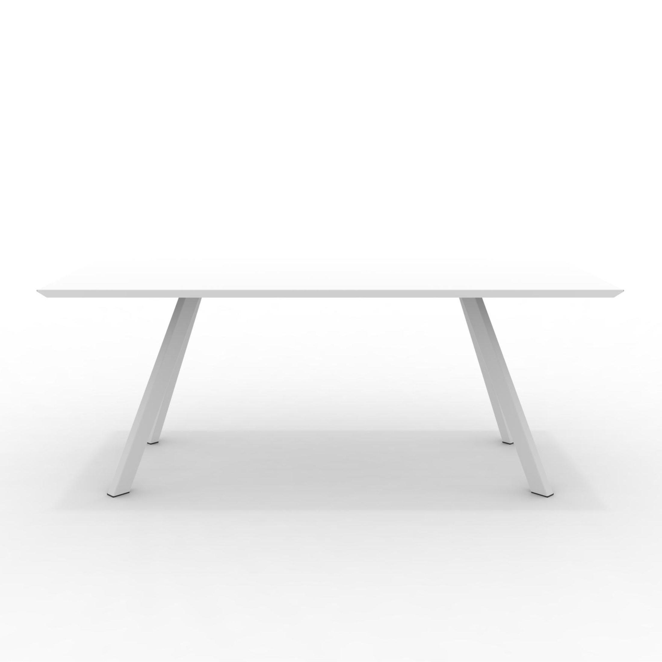 Tavolo fisso in metallo verniciato "Daisy8" da giardino moderno cm 185x90 75h