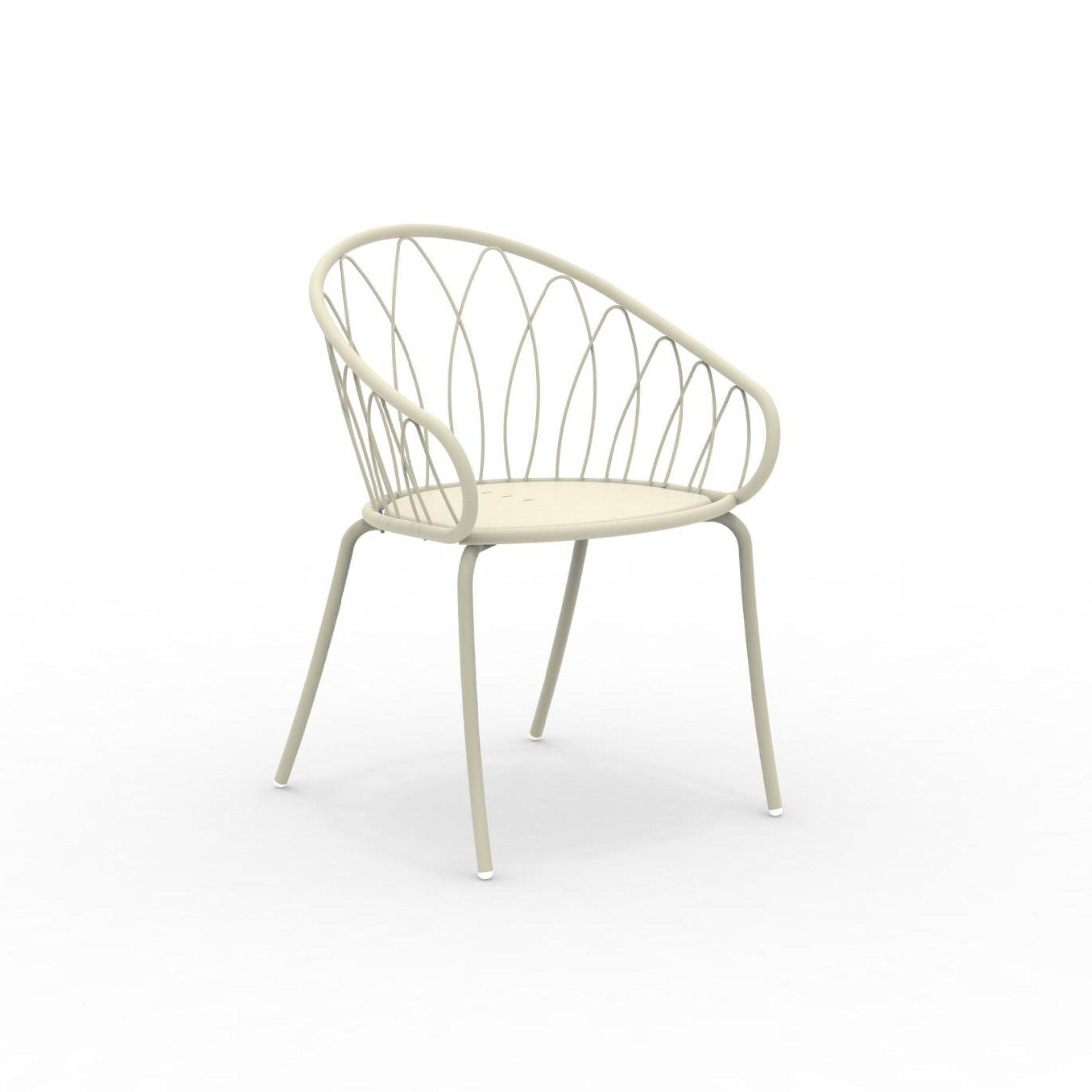 Set di sedie da giardino in metallo verniciato "Flora" impilabili cm 59x56 81h