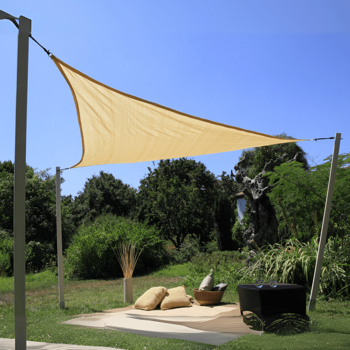 Vela triangolare ombreggiante color beige cm 360x360x360 - MondoViro