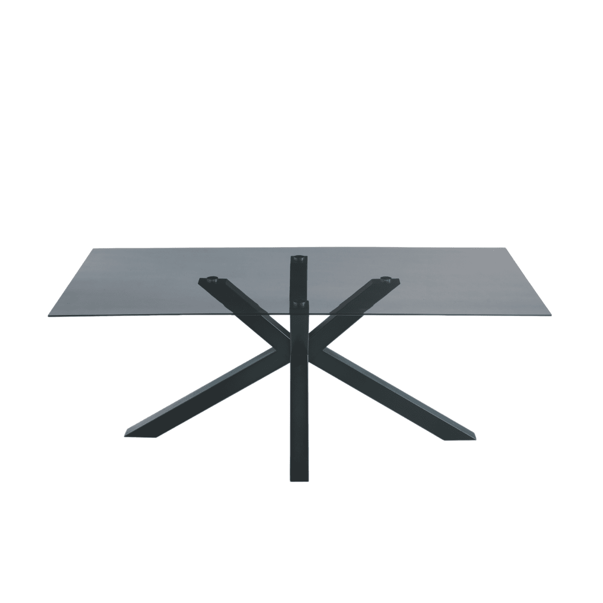 Tavolo fisso "Daky" con piano in vetro e base in metallo - MondoViro