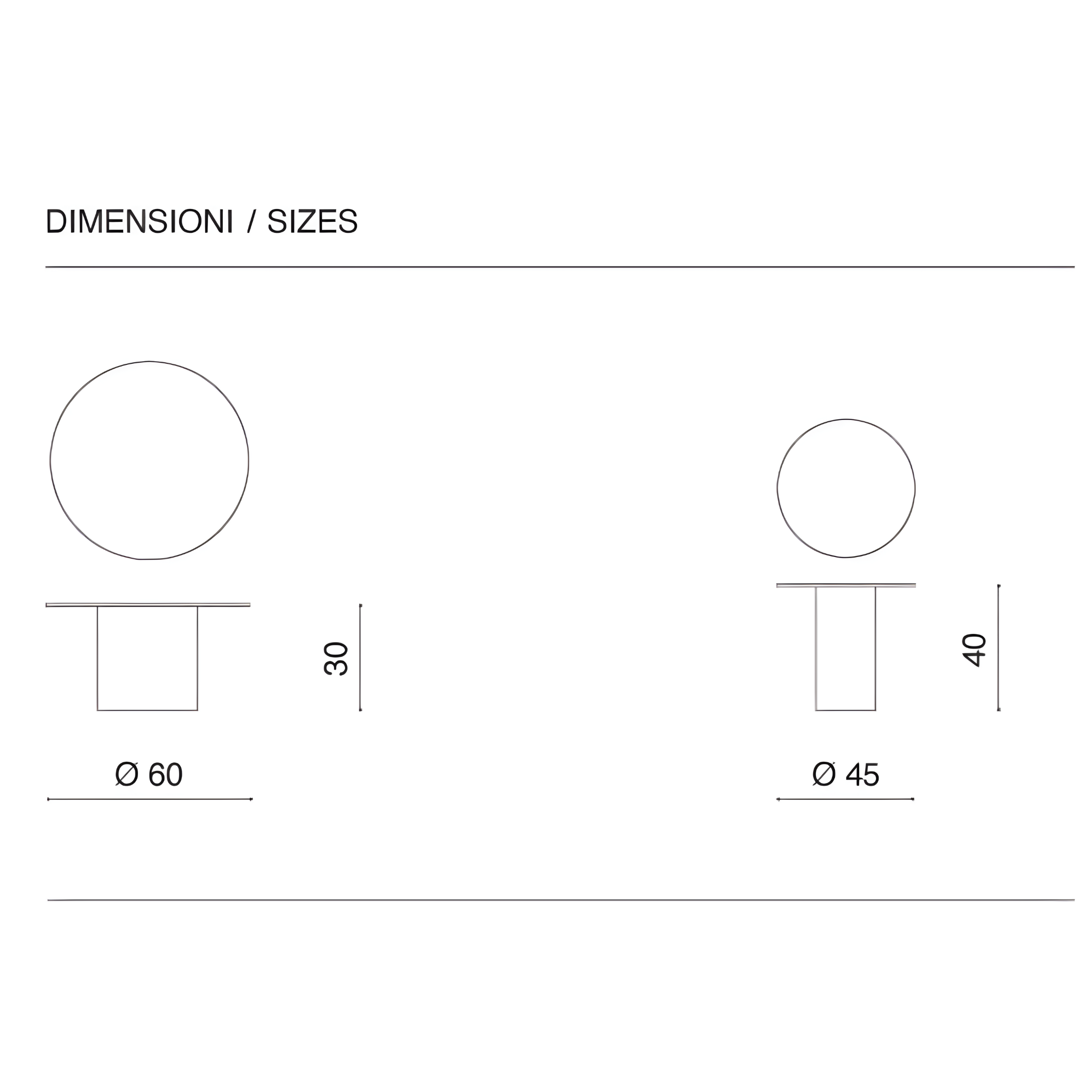 Tavolino rotondo "Dixy" con base in metallo e piano in vetro