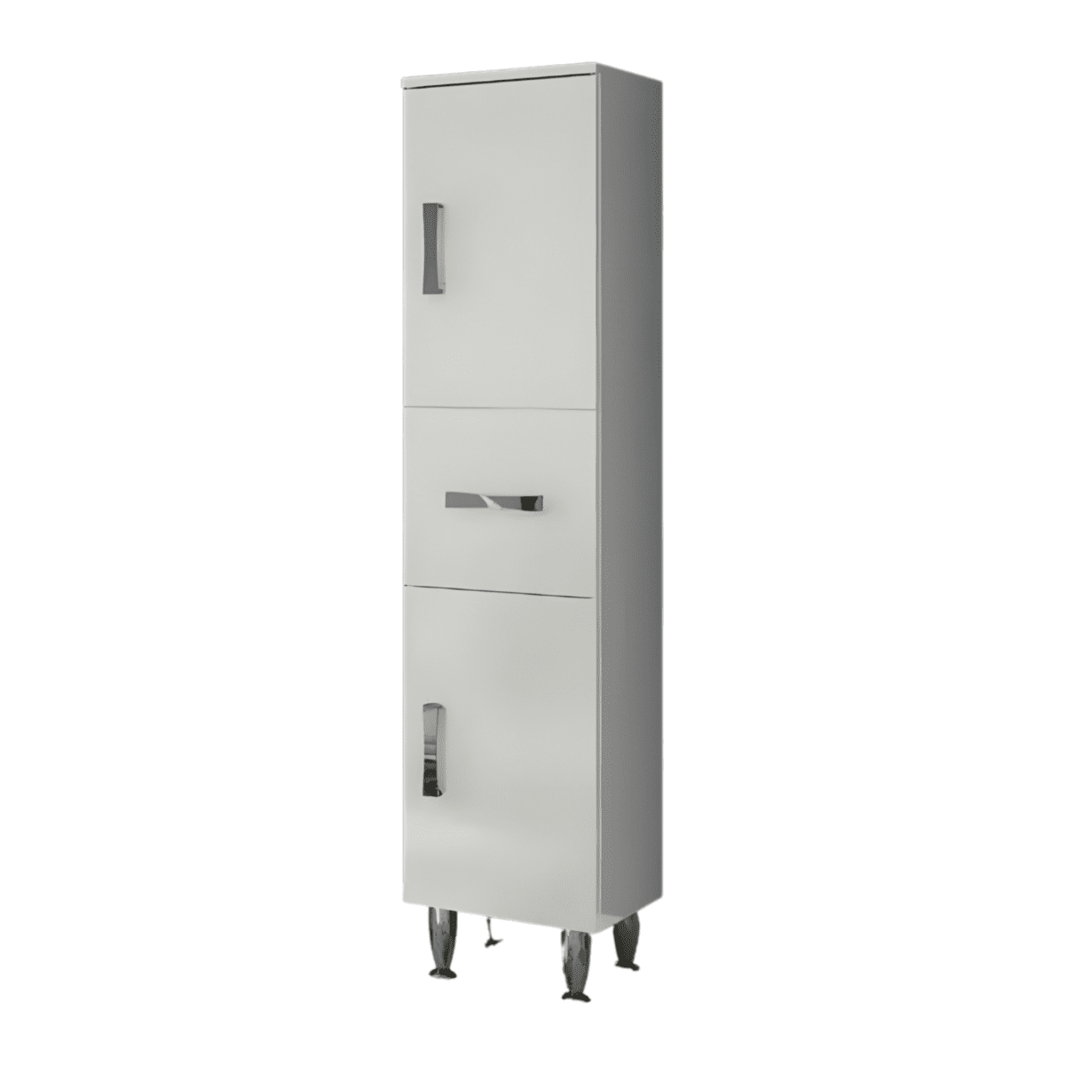 Mobile da bagno "Elendir" con lavabo in ceramica integrato maniglie piedini cromati - MondoViro