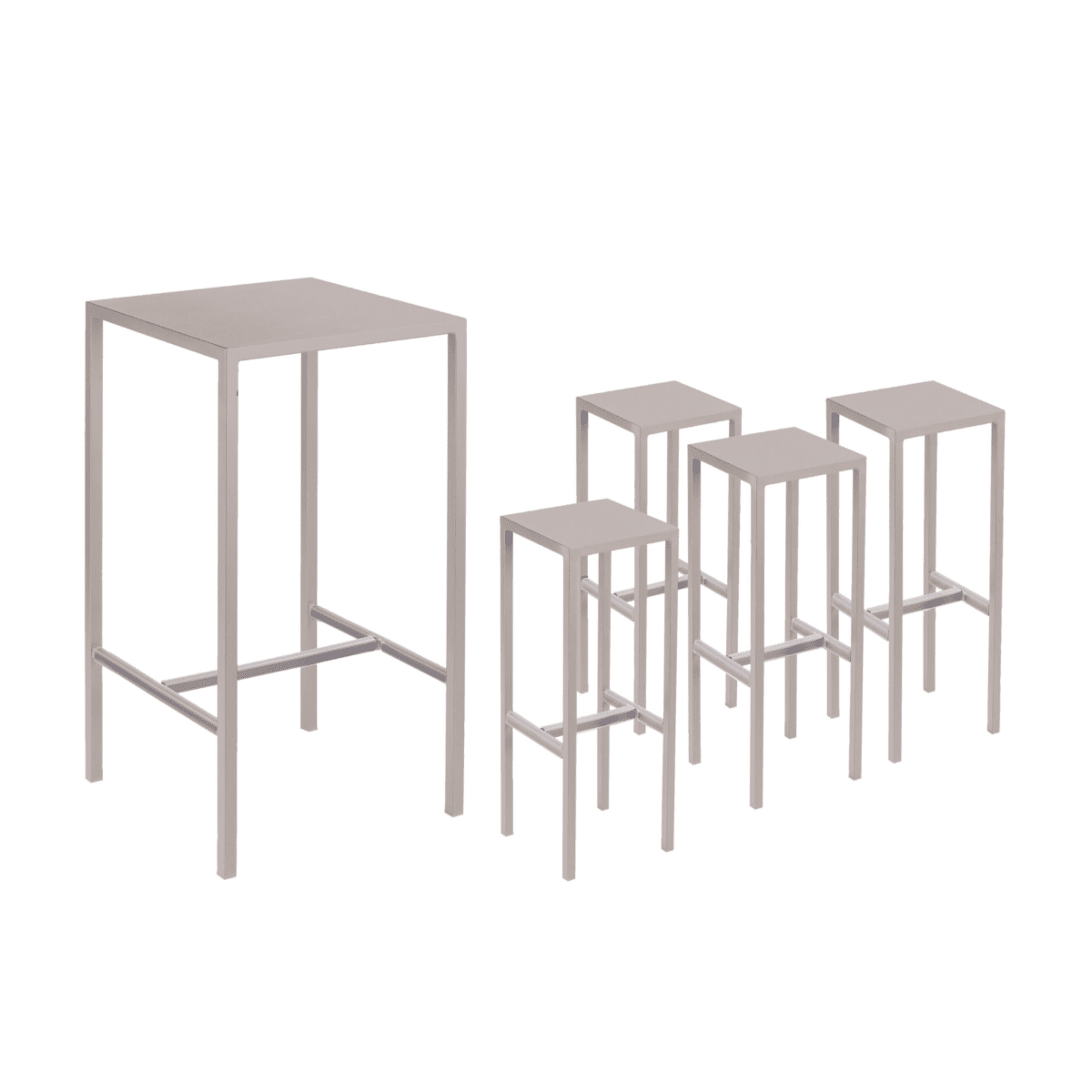 Set tavolo alto + 2 sgabelli in metallo "Seaside" da giardino moderno cm 60x60 110h - MondoViro