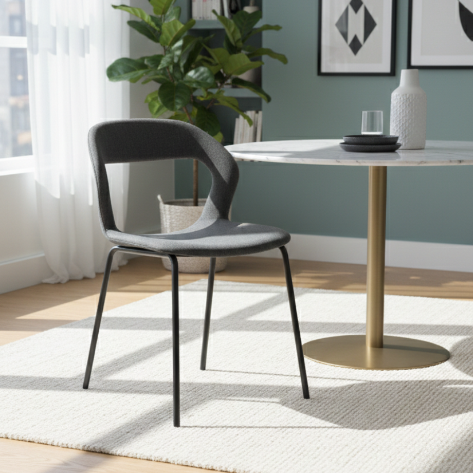 Set di sedie imbottite "Gildus" in tessuto con schienale avvolgente e apertura centrale cm 54x51 87h